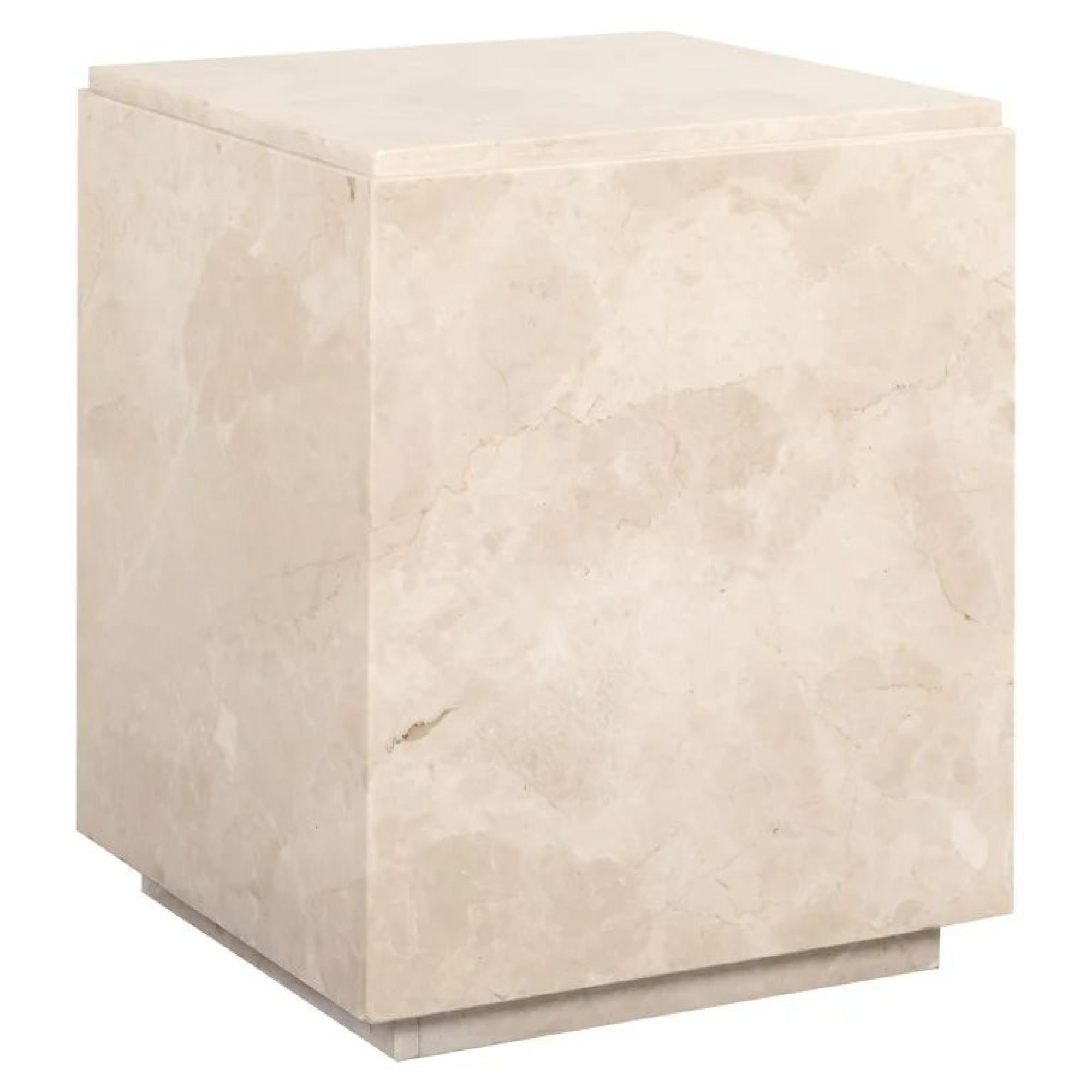 Product photograph of Stanford Dyna Beige Marble Square End Table from Choice Furniture Superstore.