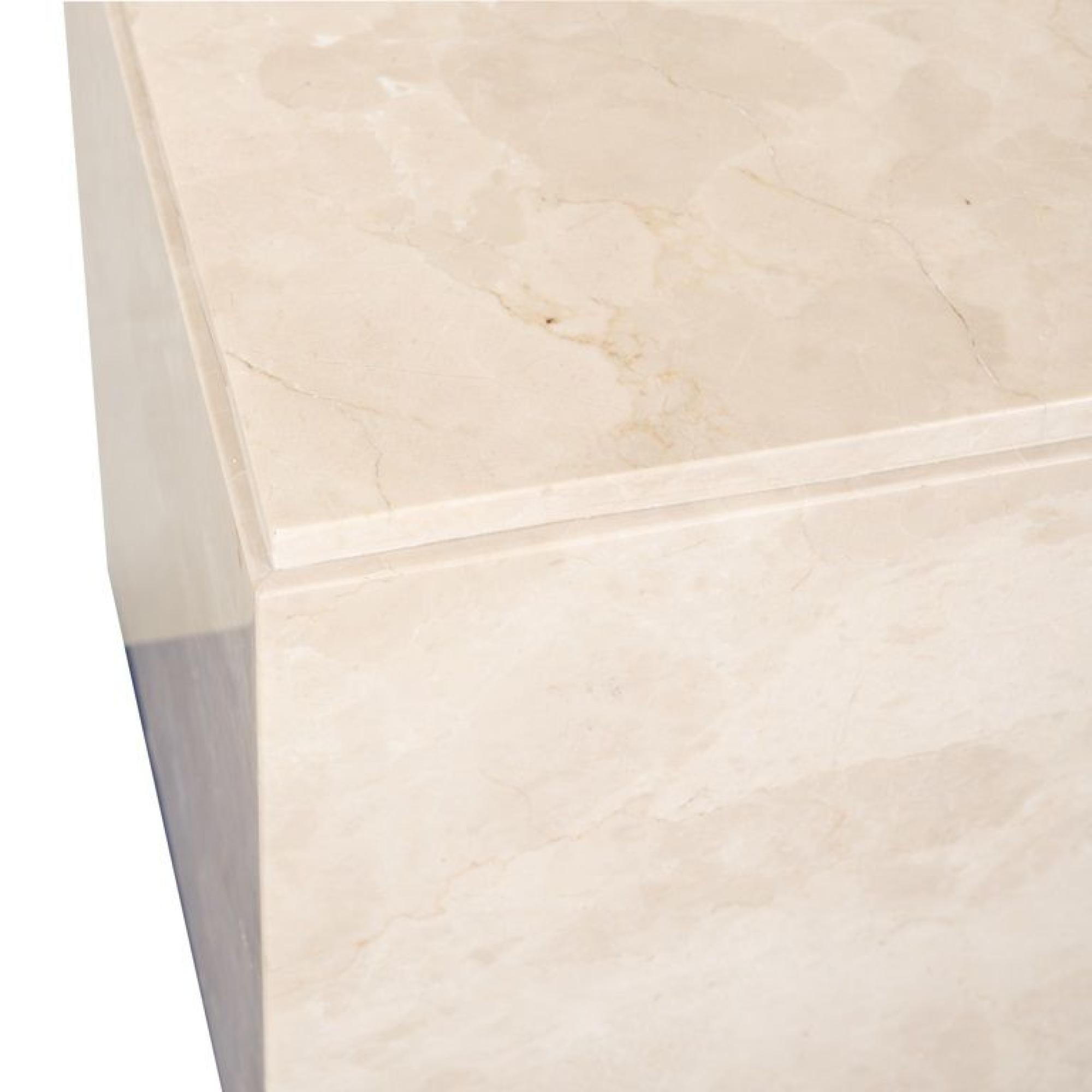 Product photograph of Stanford Dyna Beige Marble Square End Table from Choice Furniture Superstore.