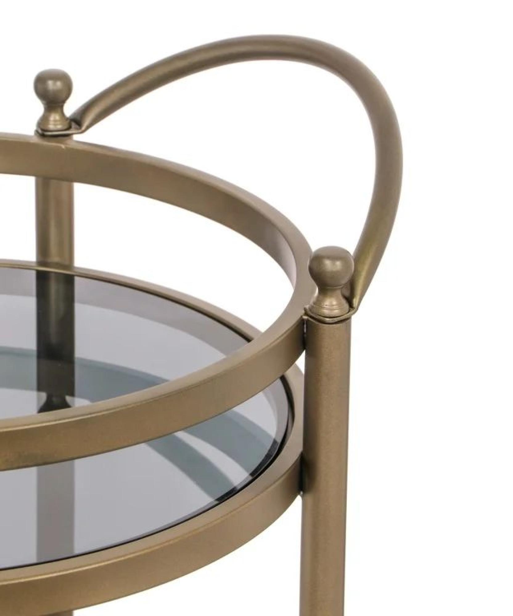 Product photograph of Hendricks Glass And Brushed Gold Trolley from Choice Furniture Superstore.