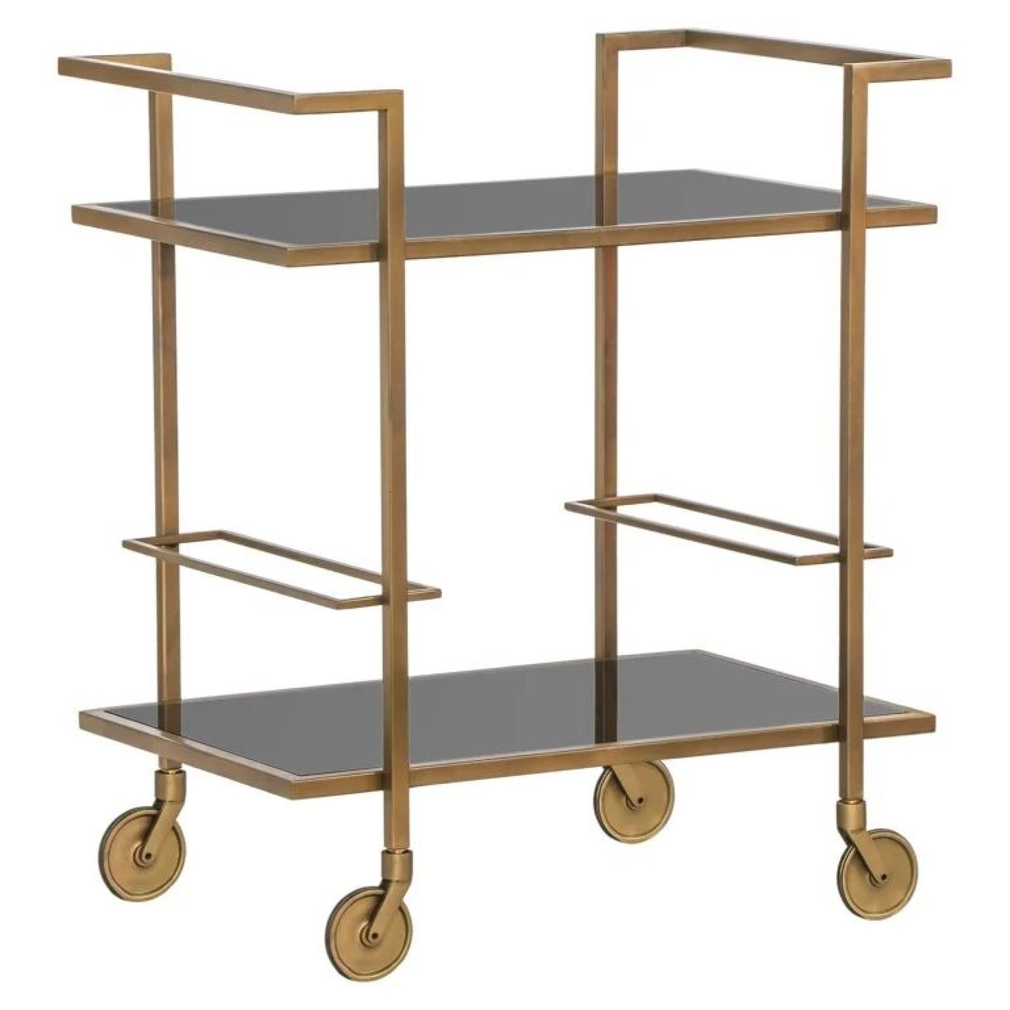 Product photograph of Xo Glass And Brushed Gold Trolley from Choice Furniture Superstore.