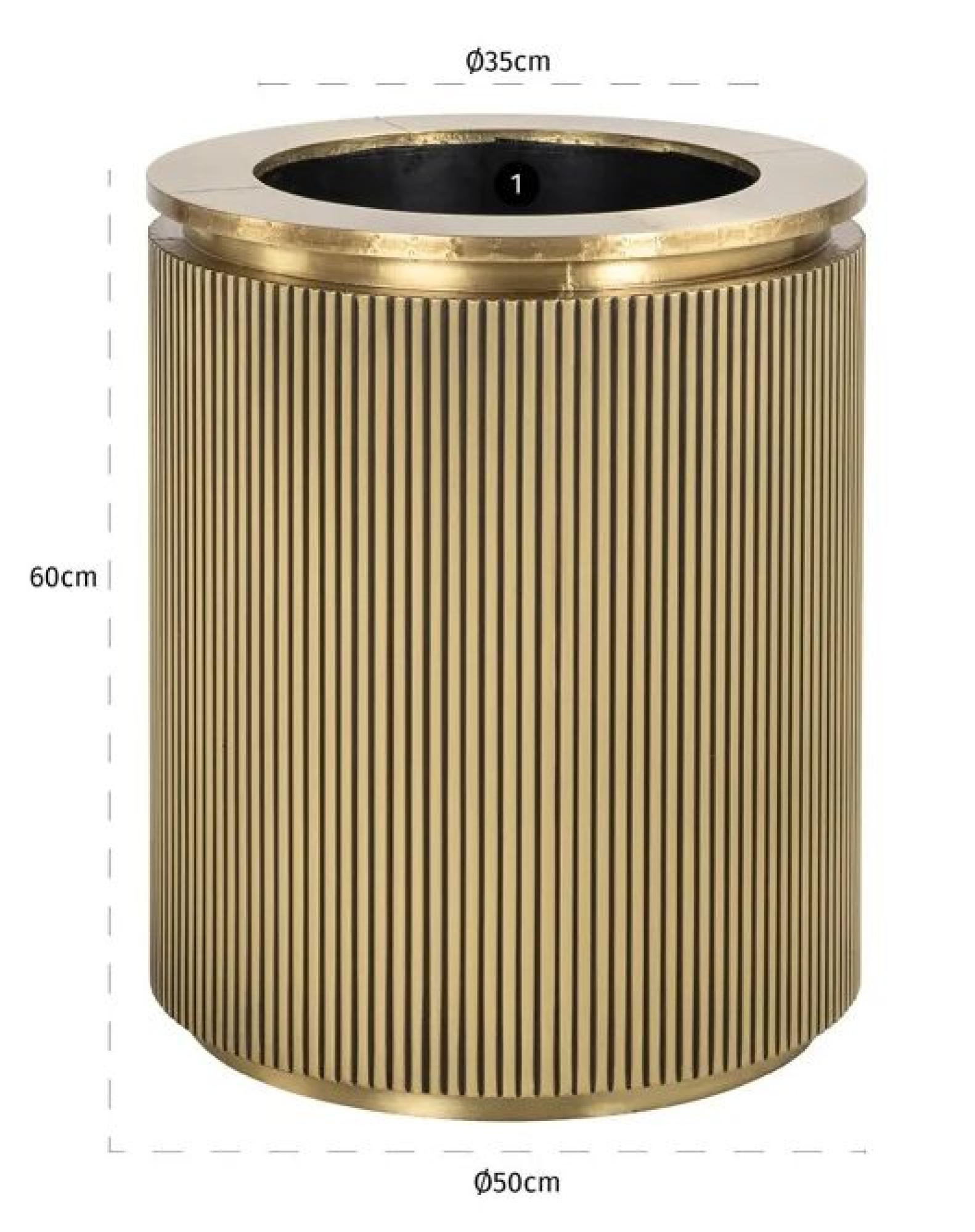 Product photograph of Ironville Brass Ribbed Round Planter from Choice Furniture Superstore.