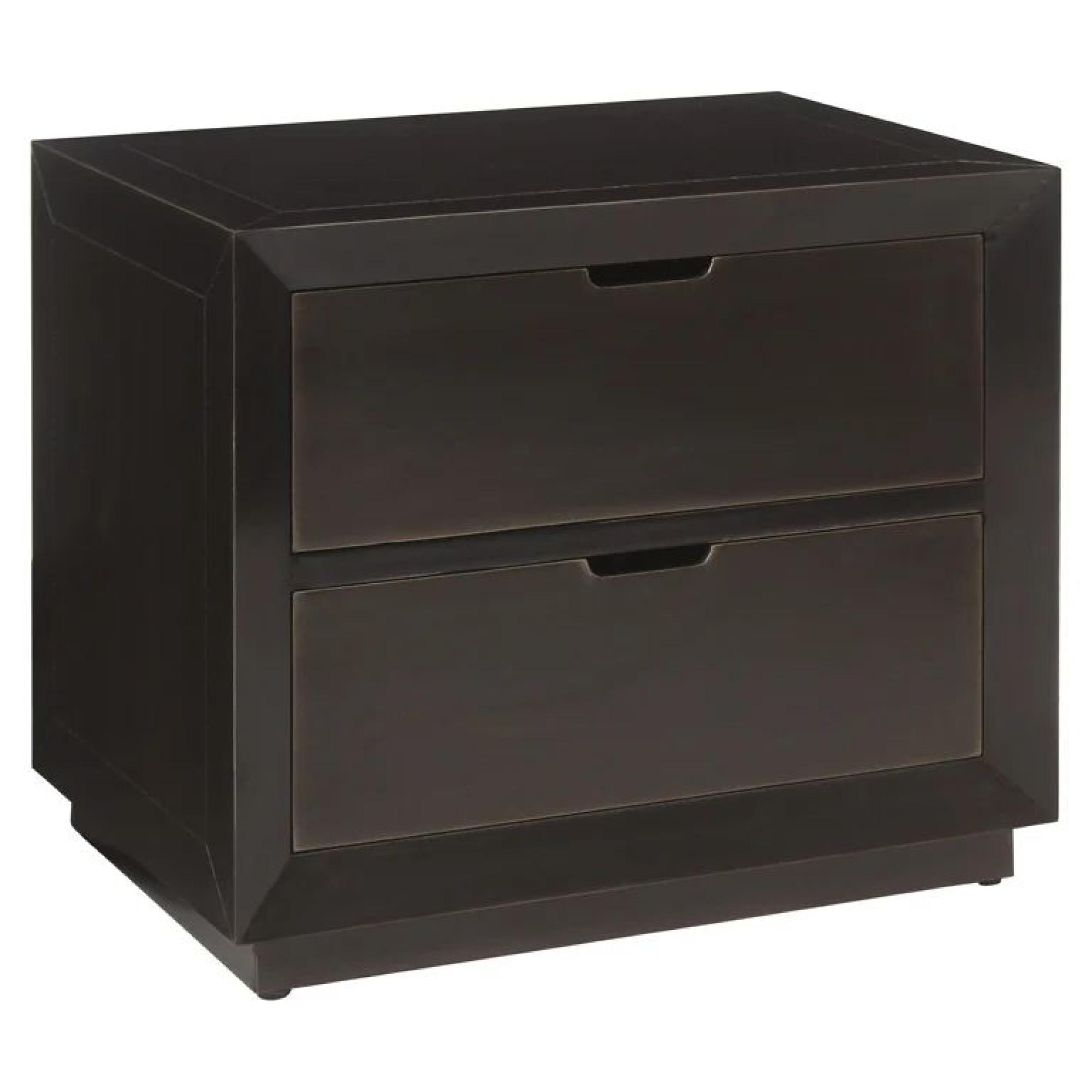 Product photograph of Dante Dark Wood 2 Drawer Bedside Cabinet from Choice Furniture Superstore.
