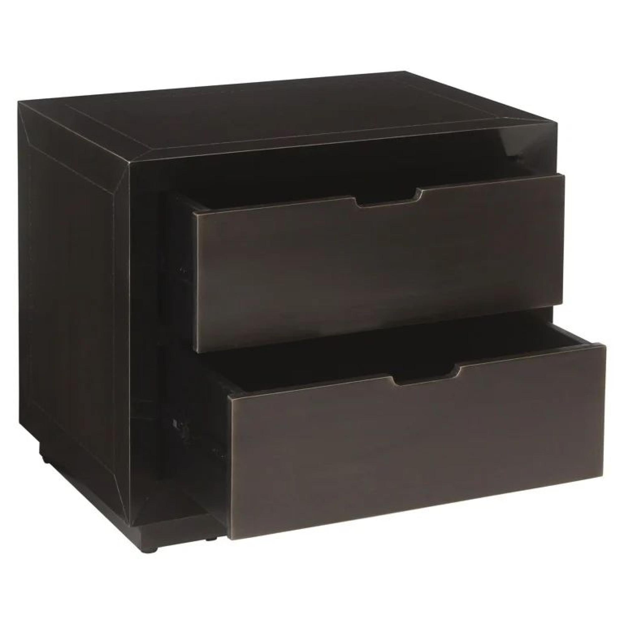 Product photograph of Dante Dark Wood 2 Drawer Bedside Cabinet from Choice Furniture Superstore.
