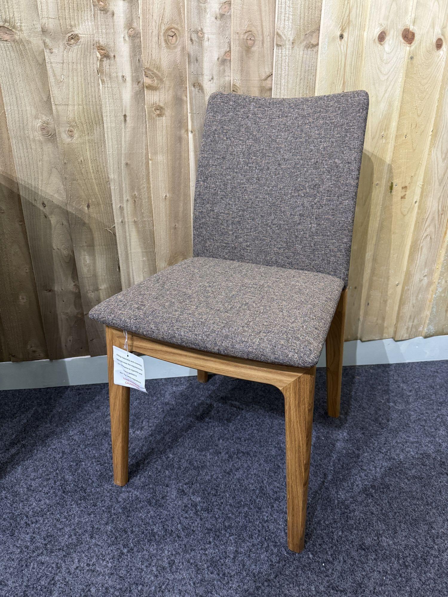 Product photograph of Ex Display - Skovby Sm63 Remix Grey Fabric Dining Chair from Choice Furniture Superstore.