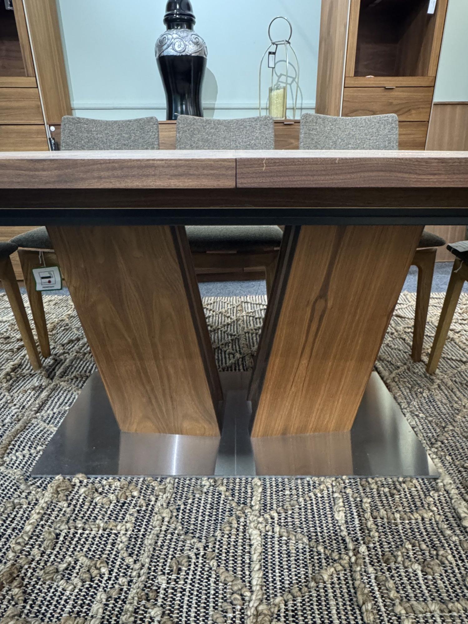 Product photograph of Ex Display - Skovby Sm37 Walnut 6-10 Seater Extending Dining Set With Sm63 8 Chairs from Choice Furniture Superstore.