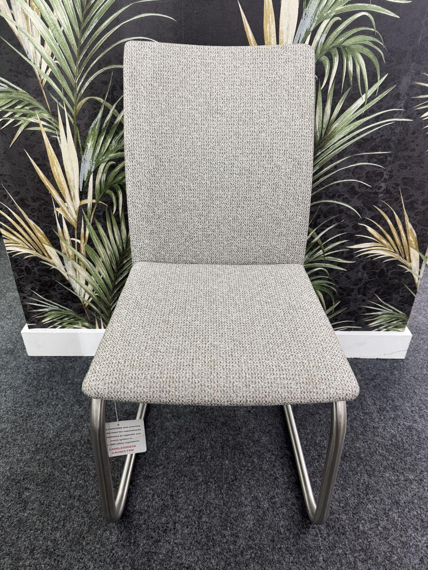 Product photograph of Ex Display - Skovby Sm53 Light Grey Steel Brushed Dining Chair from Choice Furniture Superstore.