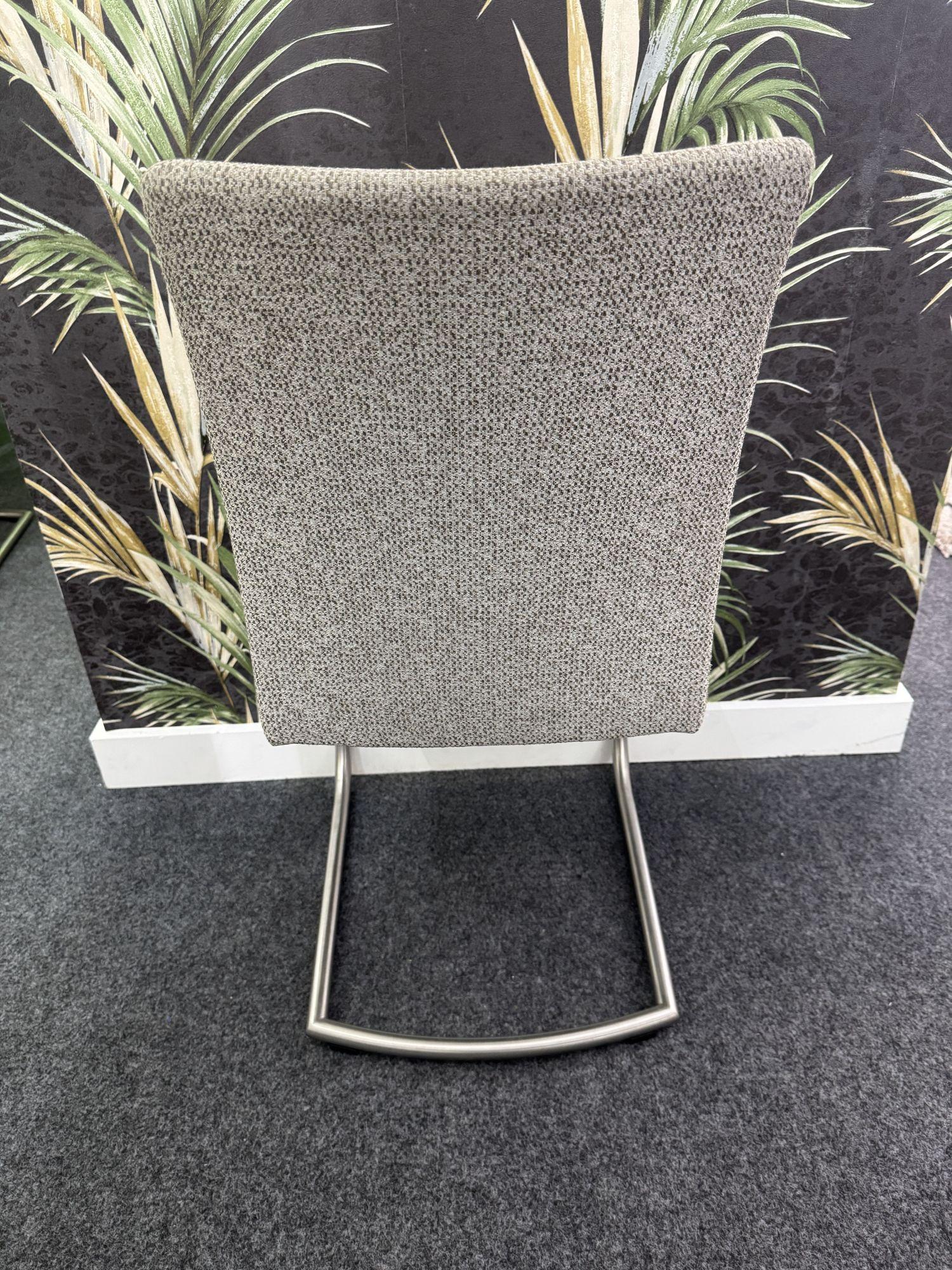 Product photograph of Ex Display - Skovby Sm53 Light Grey Steel Brushed Dining Chair from Choice Furniture Superstore.