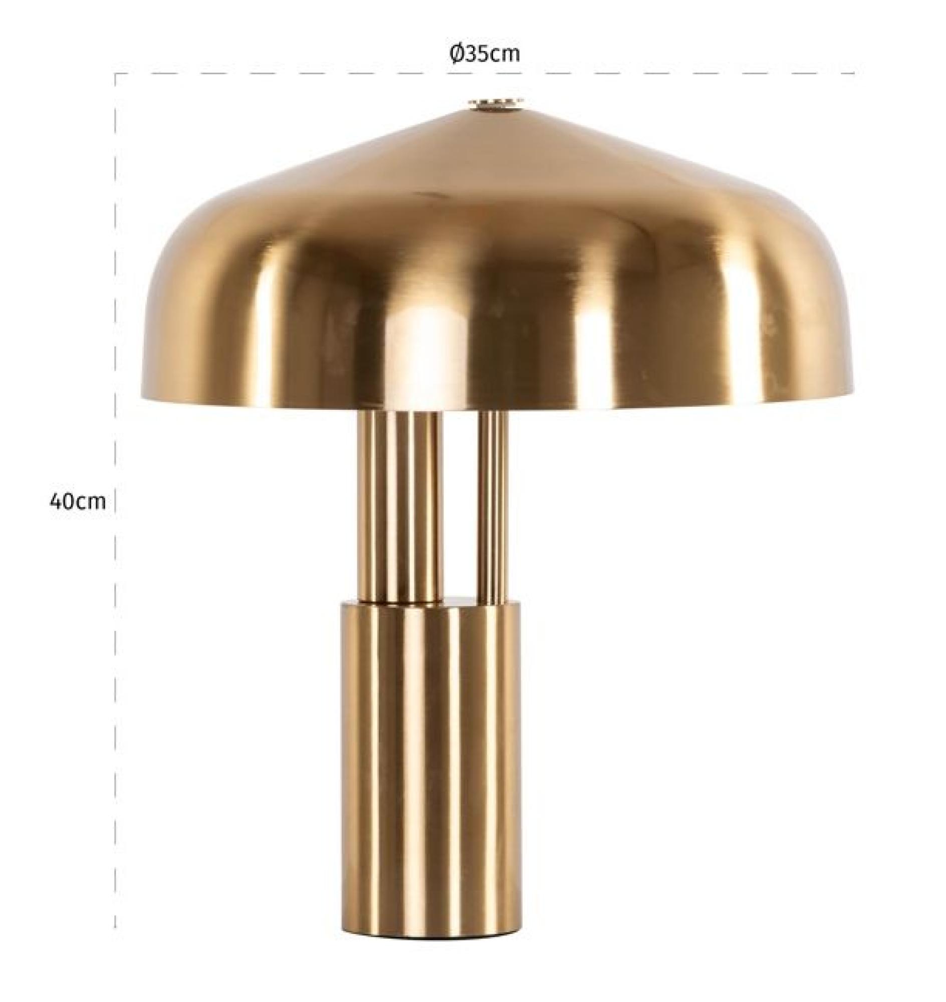 Product photograph of Linzy Brushed Gold Metal Table Lamp from Choice Furniture Superstore.