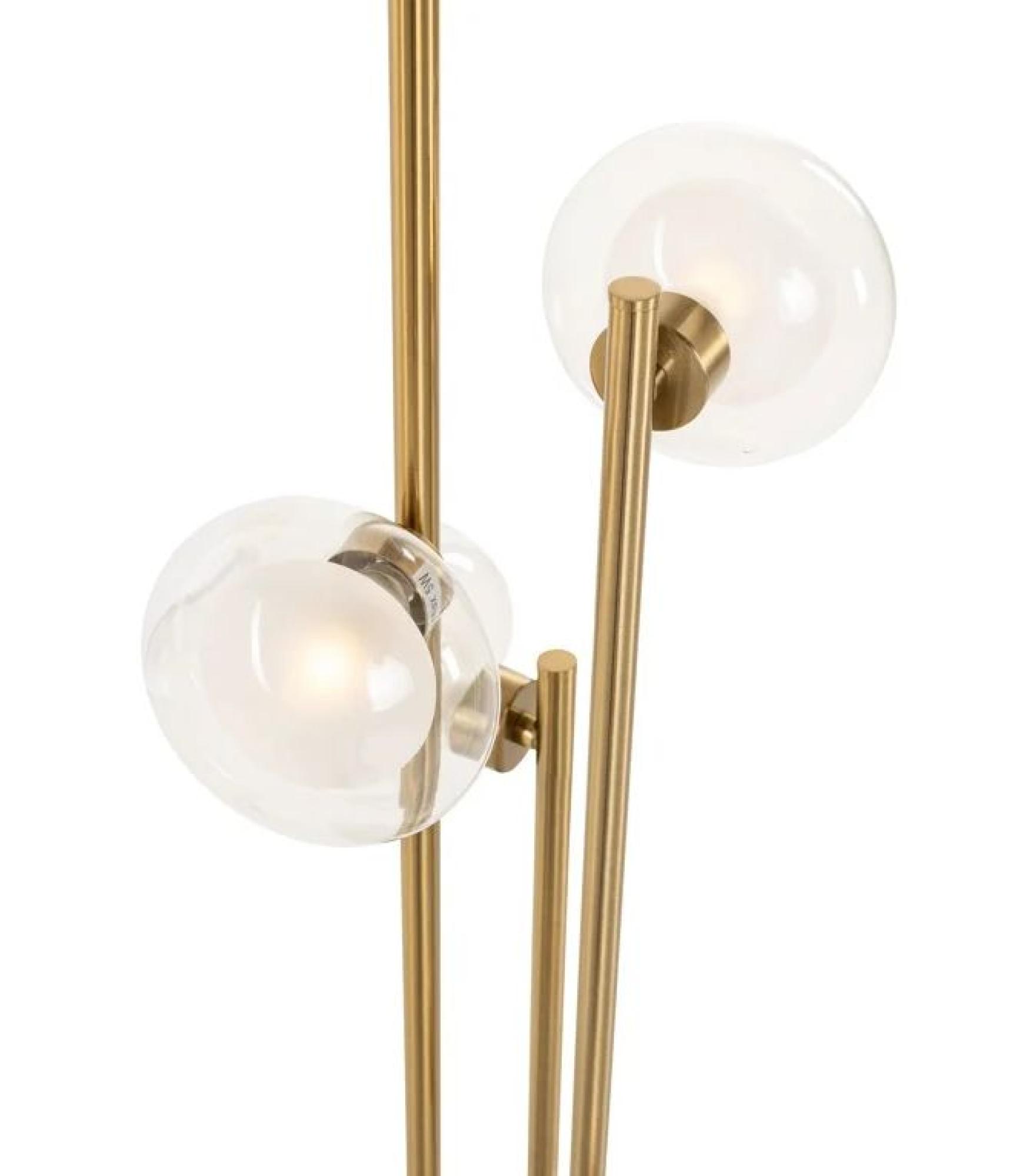 Product photograph of Luva Glass And Gold Metal Floor Lamp from Choice Furniture Superstore.