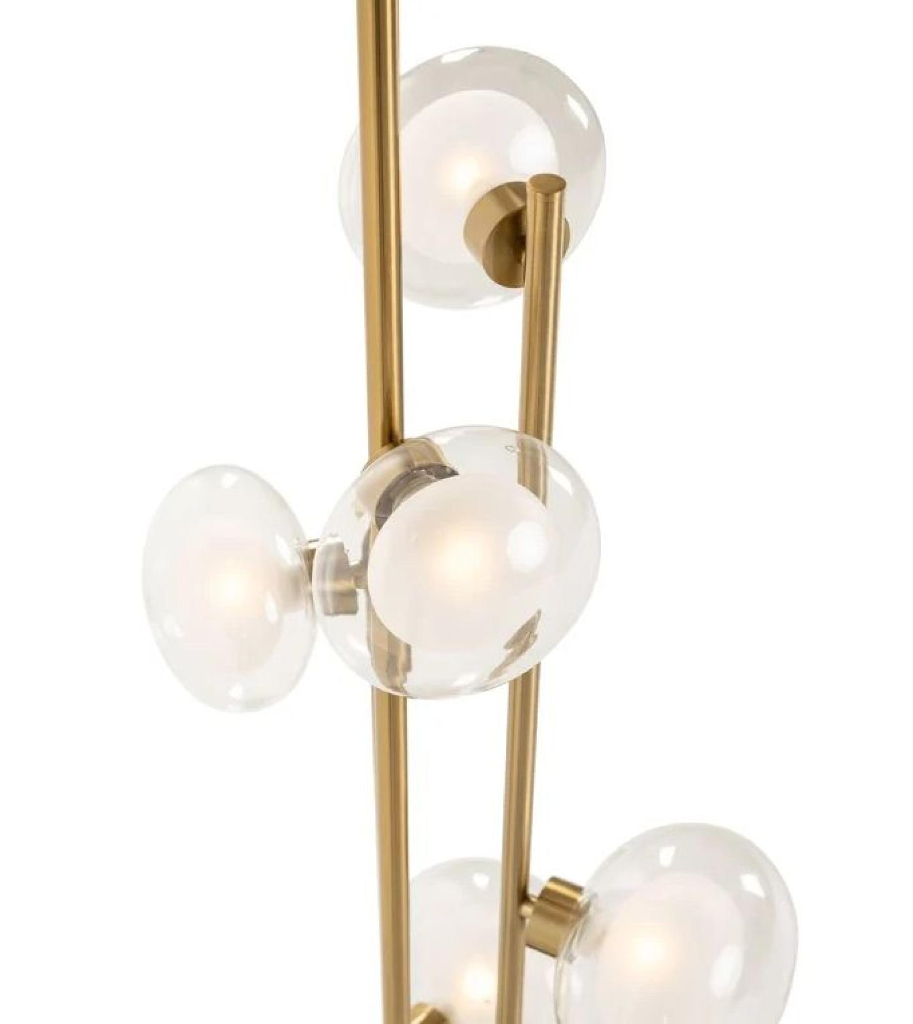 Product photograph of Luva Glass And Gold Metal Floor Lamp from Choice Furniture Superstore.