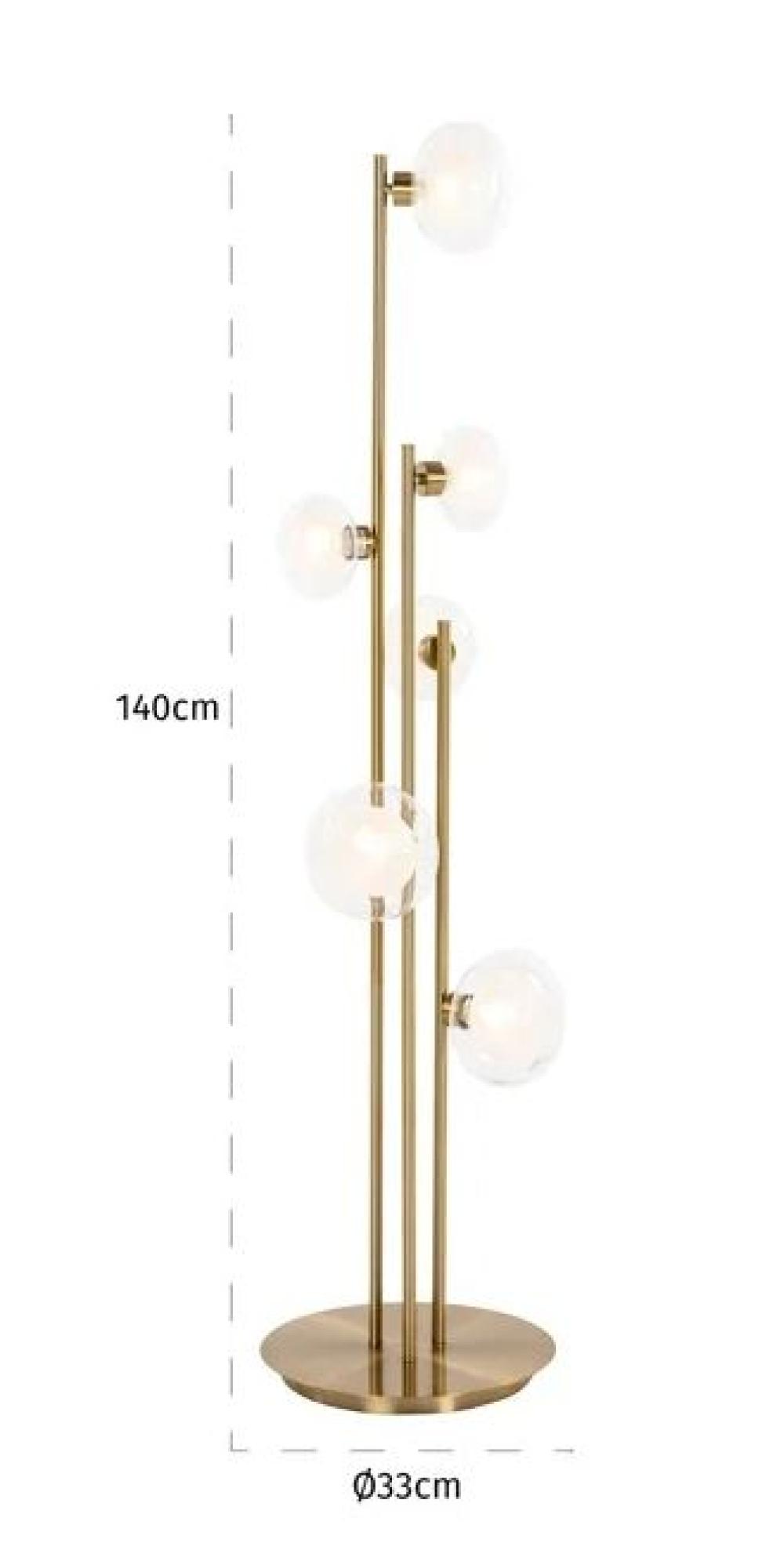 Product photograph of Luva Glass And Gold Metal Floor Lamp from Choice Furniture Superstore.