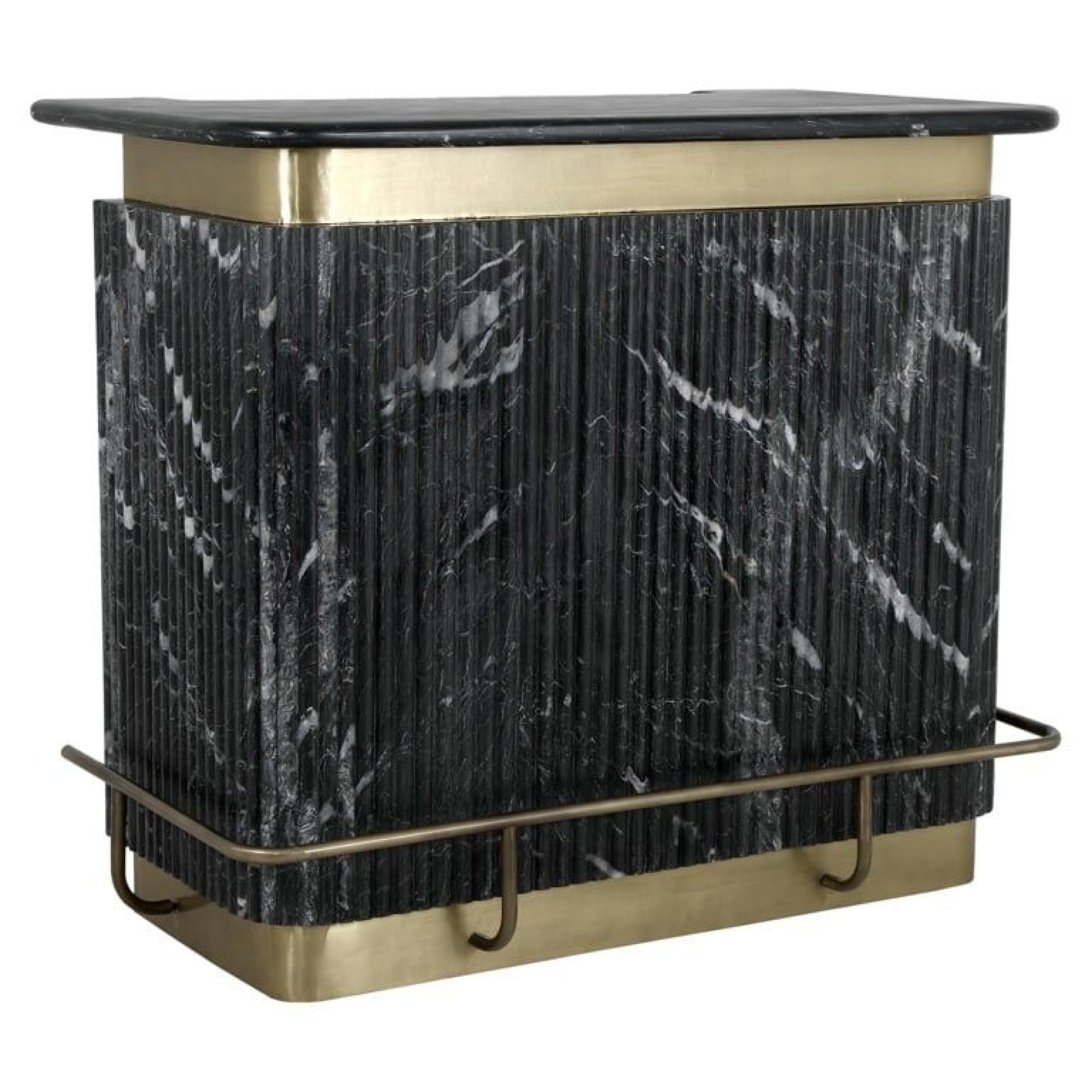 Product photograph of Bombay Black Marble And Gold Bar Cabinet from Choice Furniture Superstore.