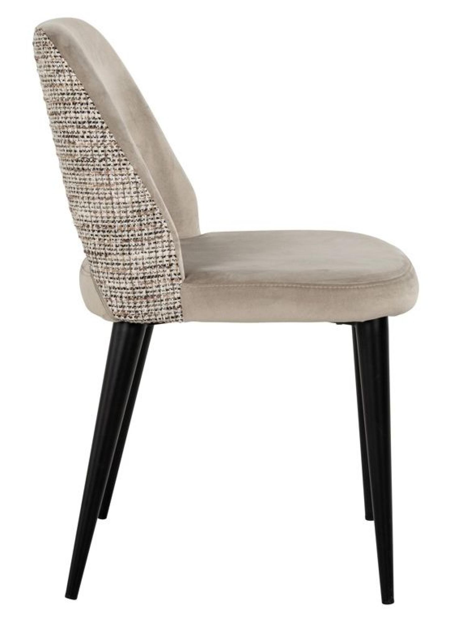 Product photograph of Tabitha Natural Khaki Fabric Dining Chair With Black Legs from Choice Furniture Superstore.