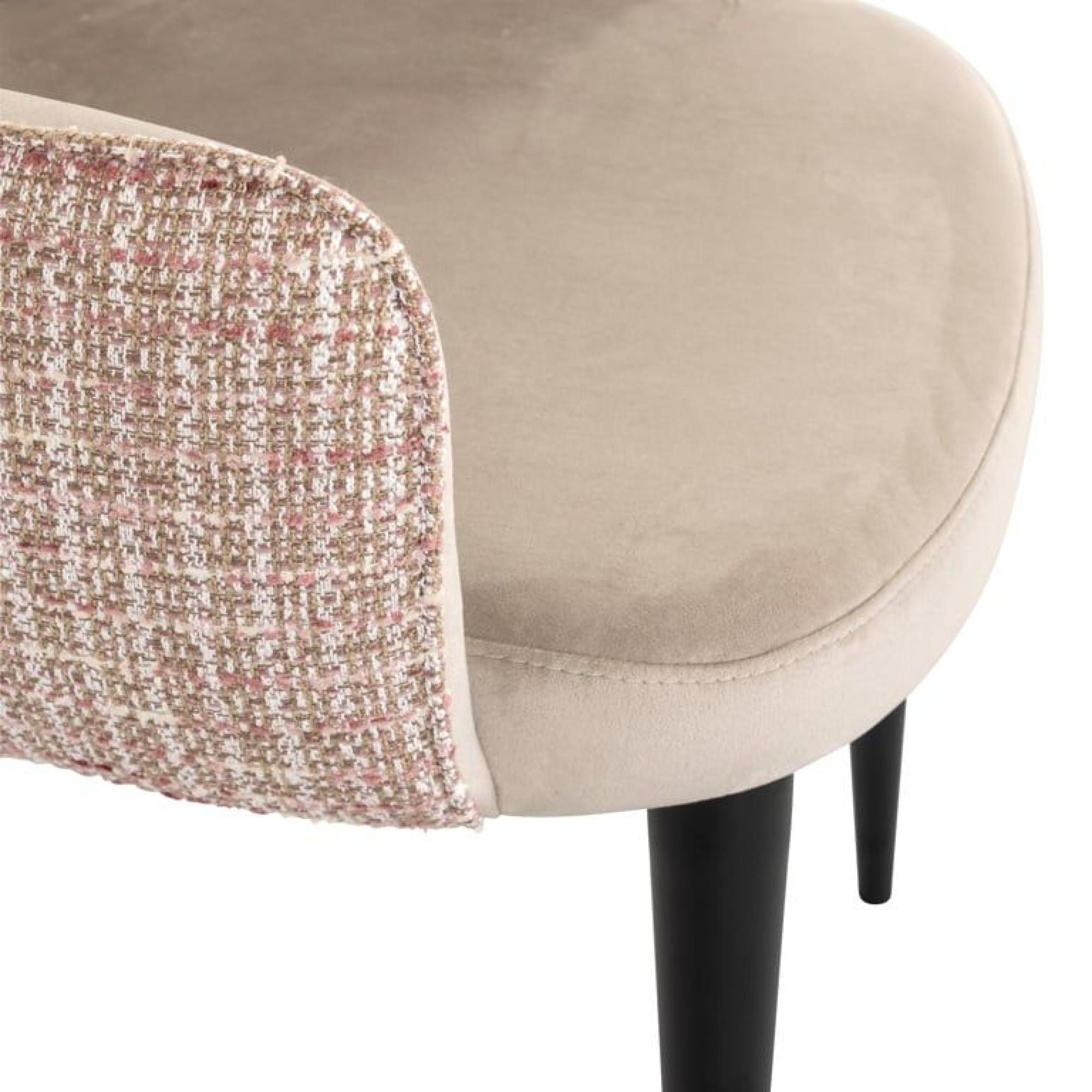 Product photograph of Giovanna Pink Khaki Fabric Dining Armchair With Black Legs from Choice Furniture Superstore.