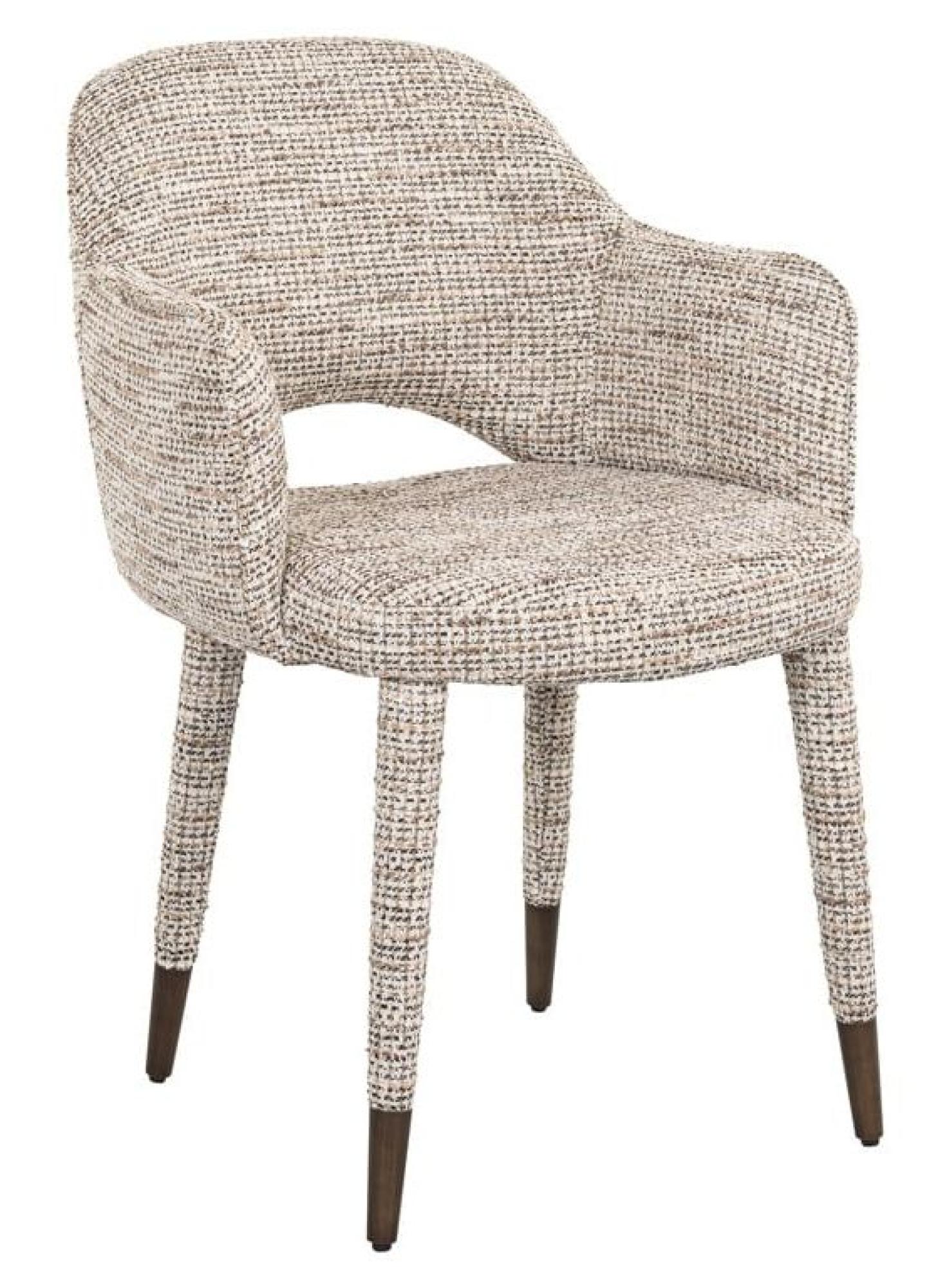 Product photograph of Donnatella Natural Fabric Dining Armchair from Choice Furniture Superstore.