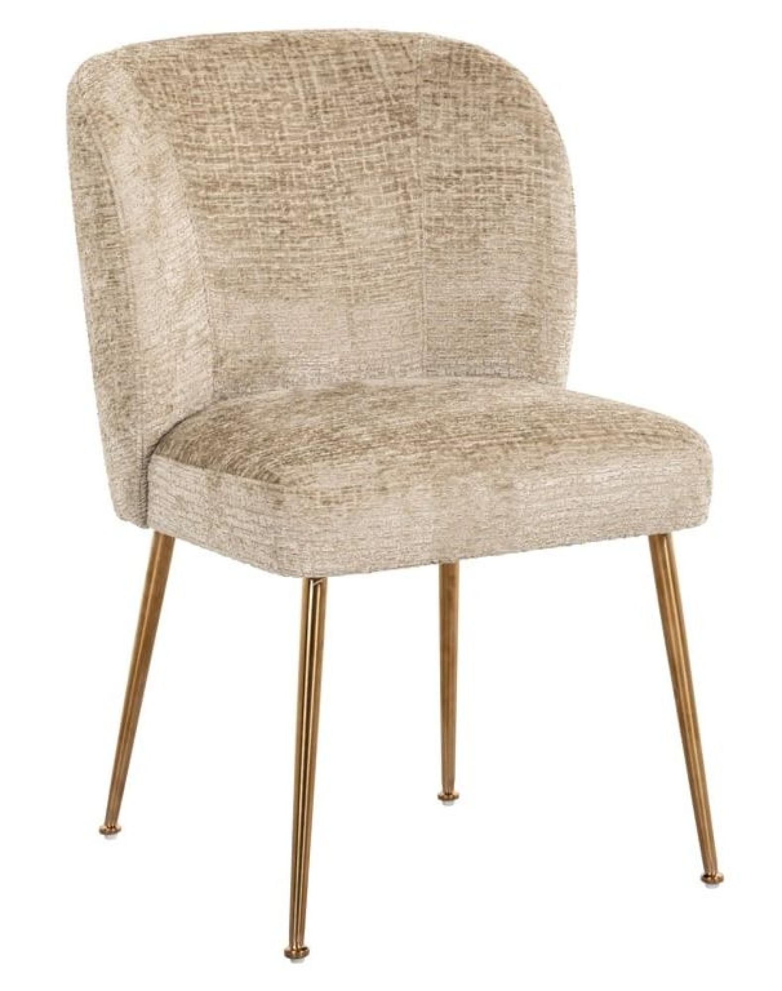 Product photograph of Cannon Sand Fabric Dining Chair With Brushed Gold Legs from Choice Furniture Superstore.