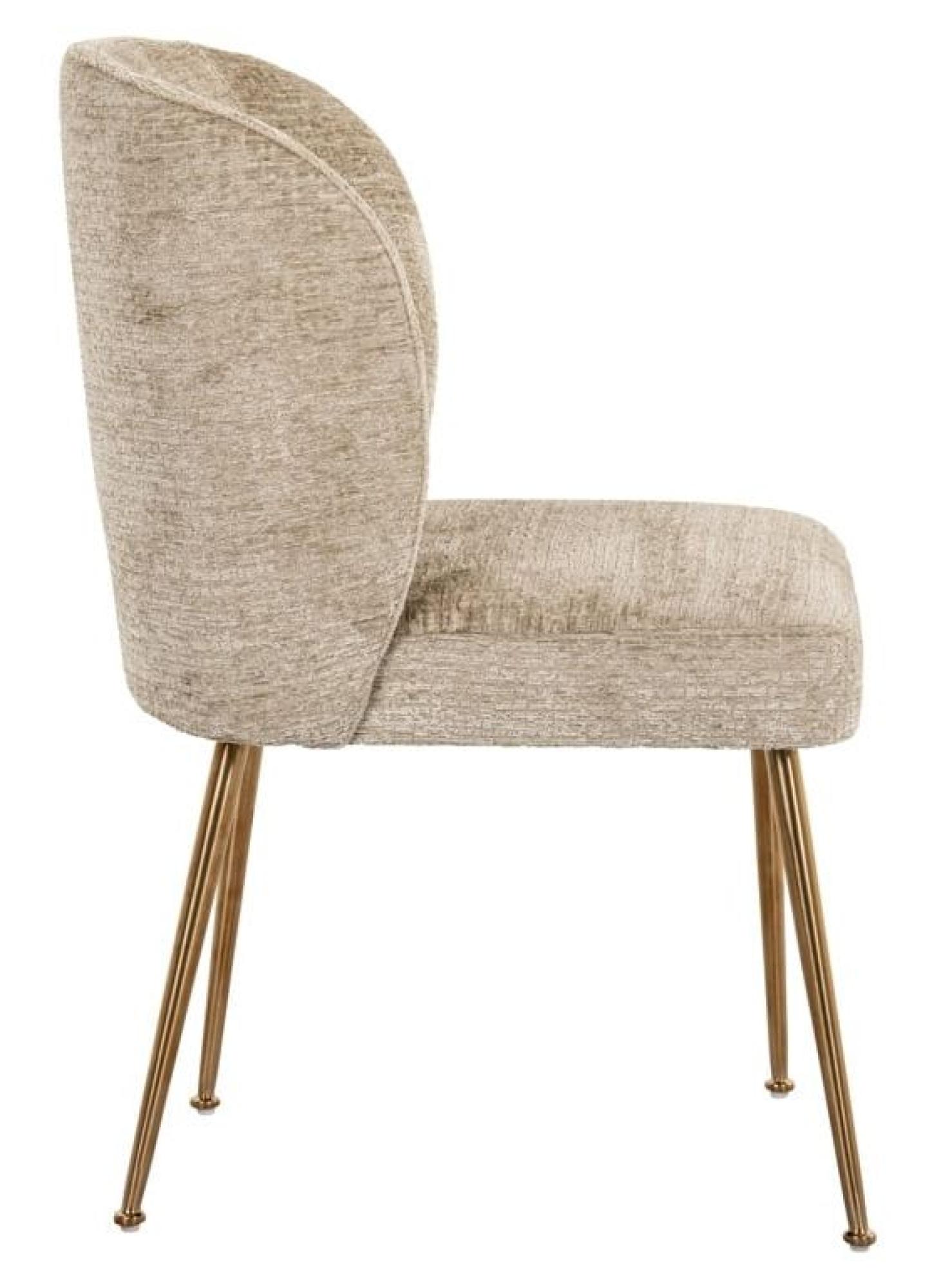 Product photograph of Cannon Sand Fabric Dining Chair With Brushed Gold Legs from Choice Furniture Superstore.