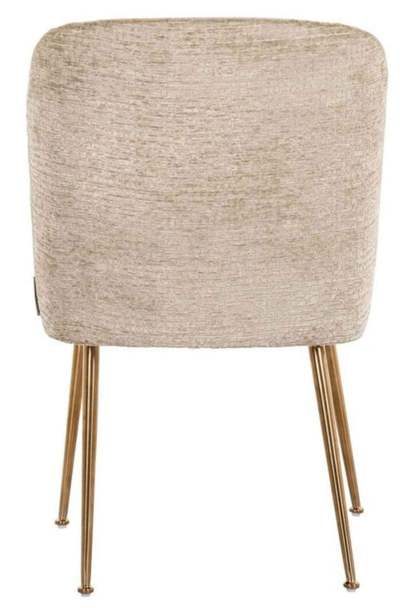 Product photograph of Cannon Sand Fabric Dining Chair With Brushed Gold Legs from Choice Furniture Superstore.