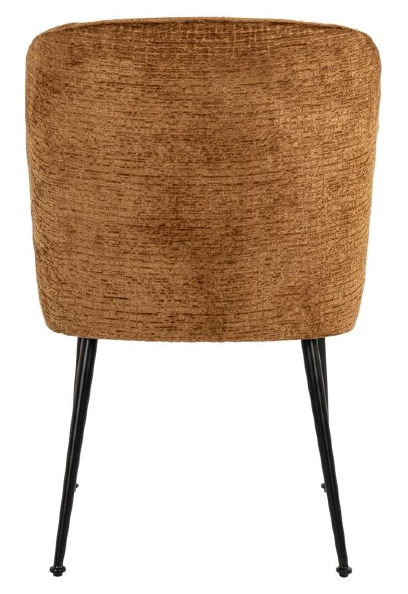 Product photograph of Fallon Cognac Fabric Dining Chair With Black Legs from Choice Furniture Superstore.