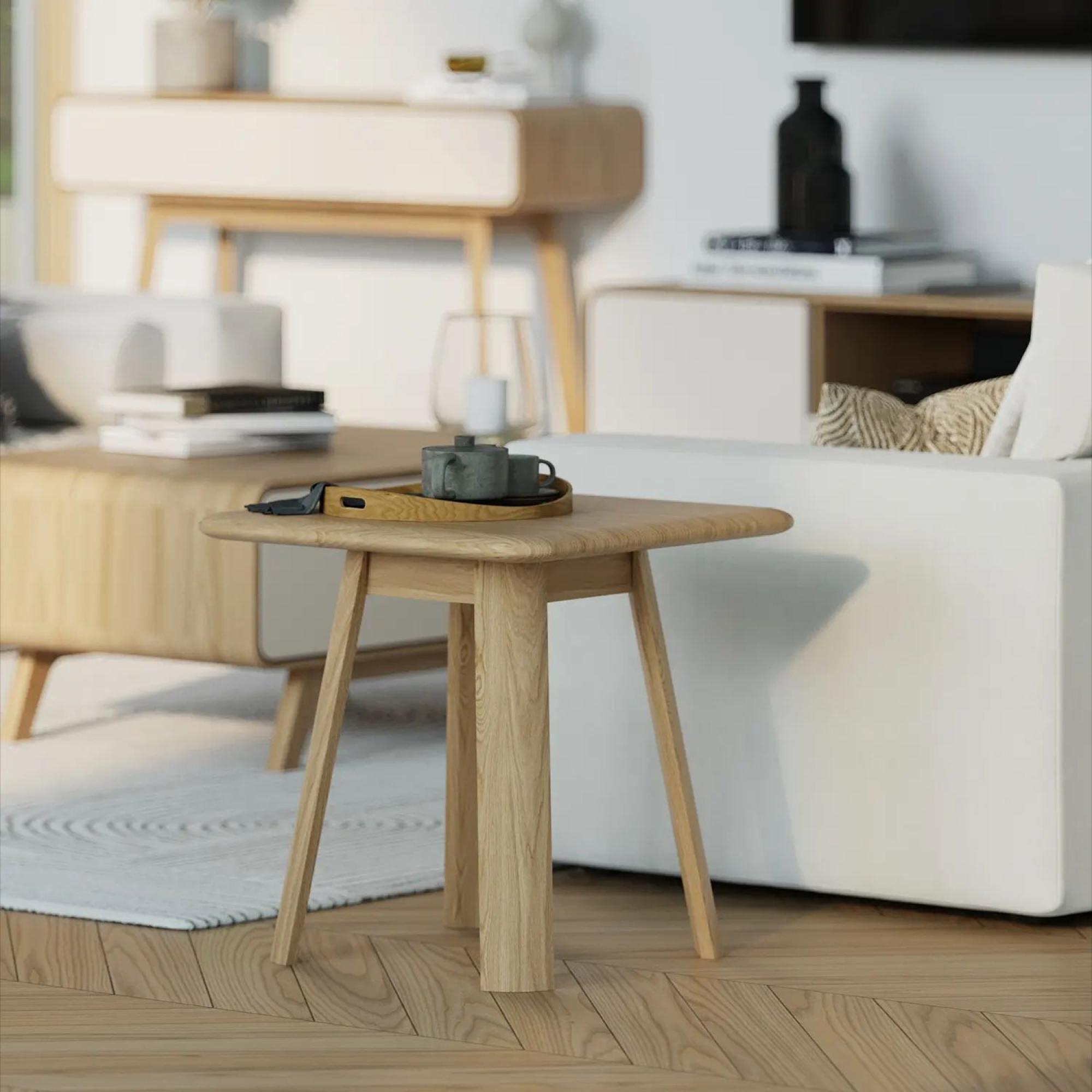 Product photograph of Ashton White Oak Side Table from Choice Furniture Superstore.