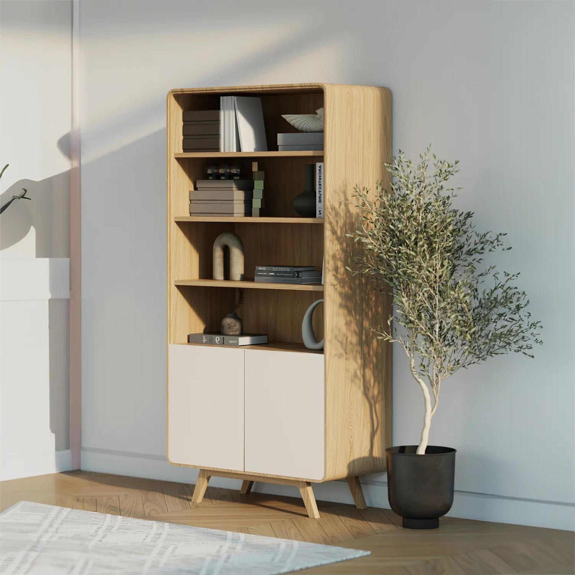 Product photograph of Ashton White Oak Tall Display Unit from Choice Furniture Superstore.
