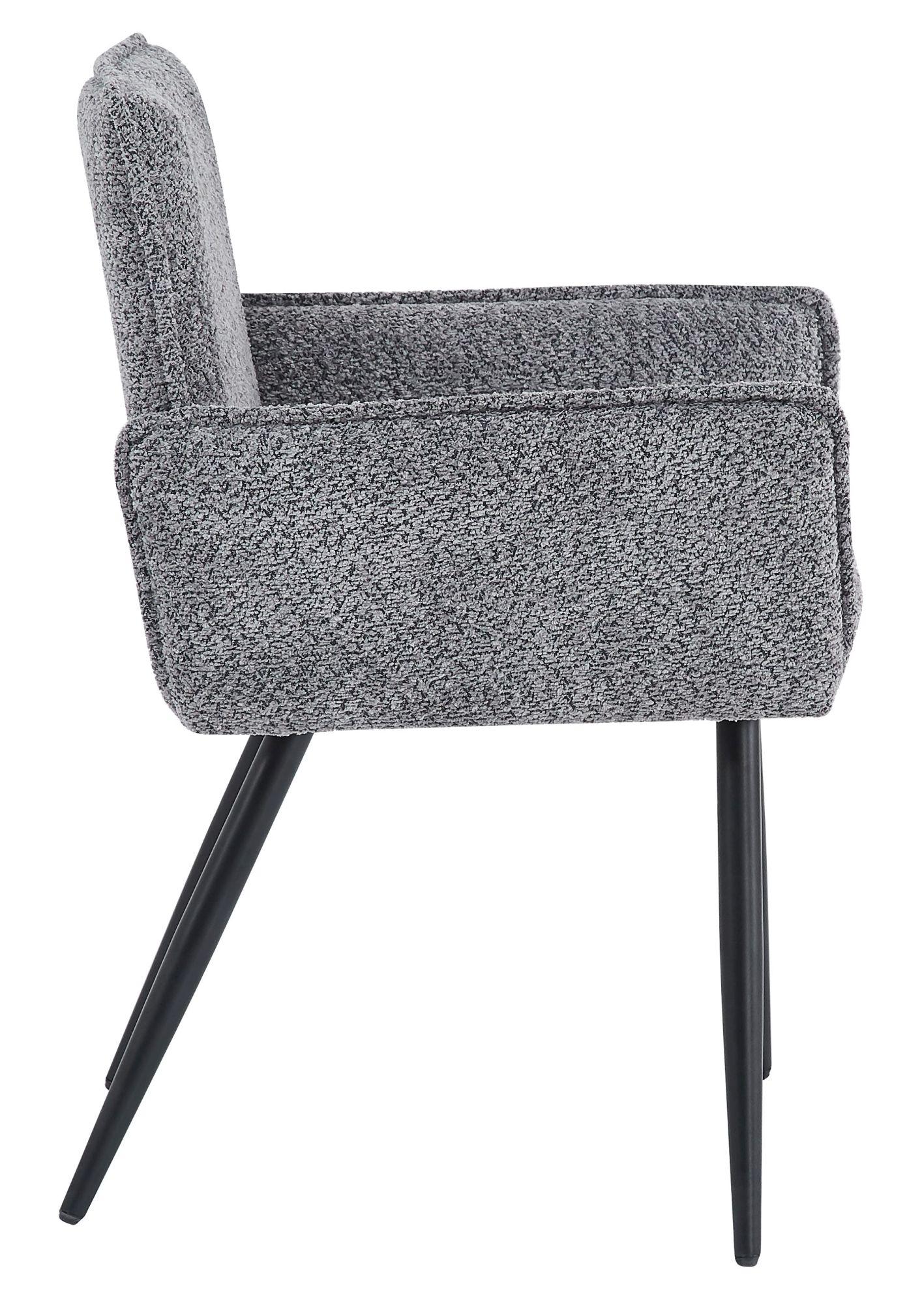 Product photograph of Monza Grey Fabric Dining Armchair from Choice Furniture Superstore.