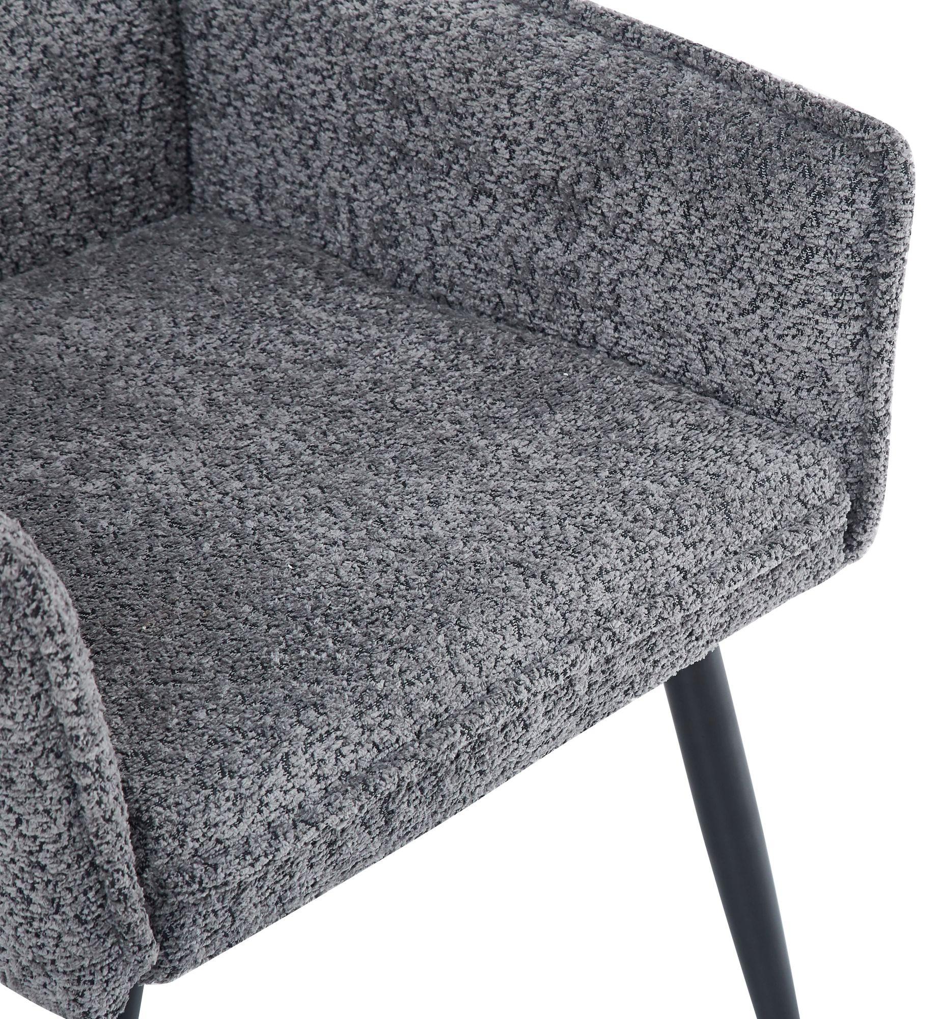 Product photograph of Monza Grey Fabric Dining Armchair from Choice Furniture Superstore.