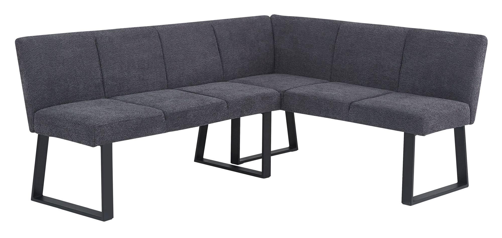 Product photograph of Bronx Dark Grey Fabric Corner Dining Bench - Rhf from Choice Furniture Superstore.