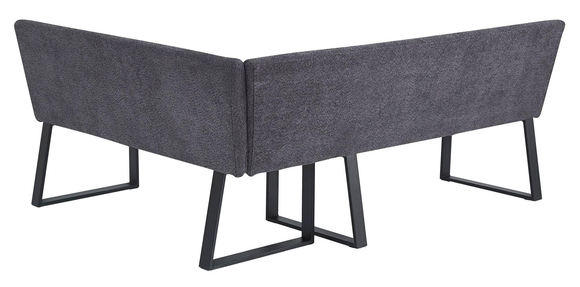 Product photograph of Bronx Dark Grey Fabric Corner Dining Bench - Rhf from Choice Furniture Superstore.