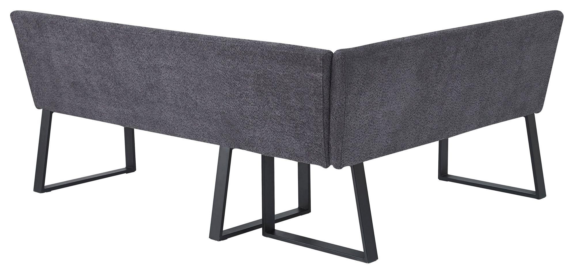 Product photograph of Bronx Dark Grey Fabric Corner Dining Bench - Lhf from Choice Furniture Superstore.