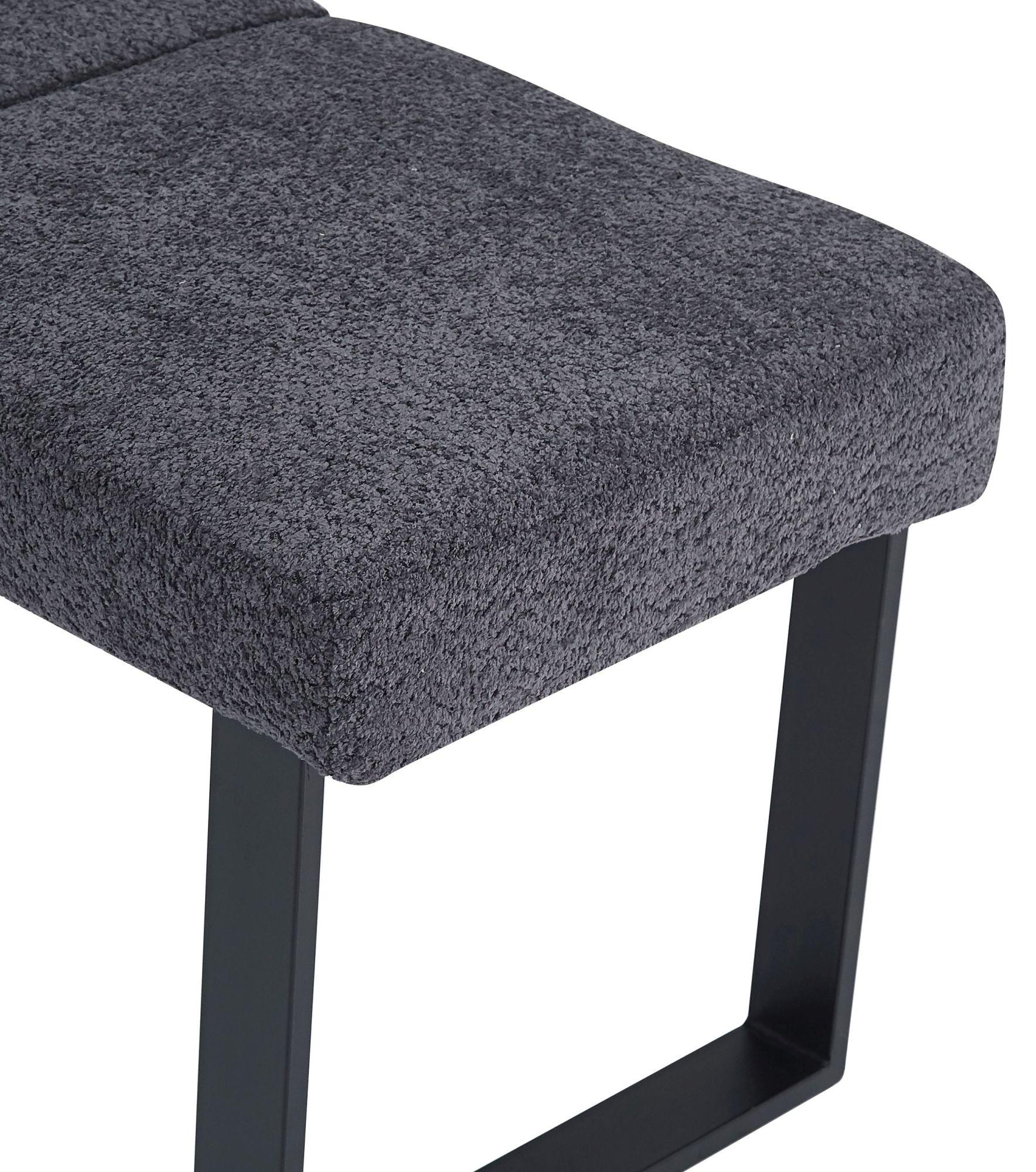 Product photograph of Bronx Dark Grey Fabric Dining Bench from Choice Furniture Superstore.