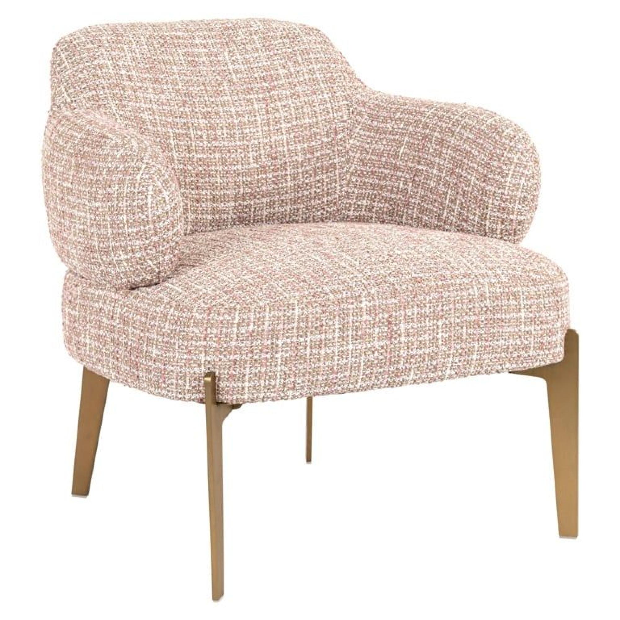 Product photograph of Venus Pink Fabric Accent Chair With Gold Legs from Choice Furniture Superstore.