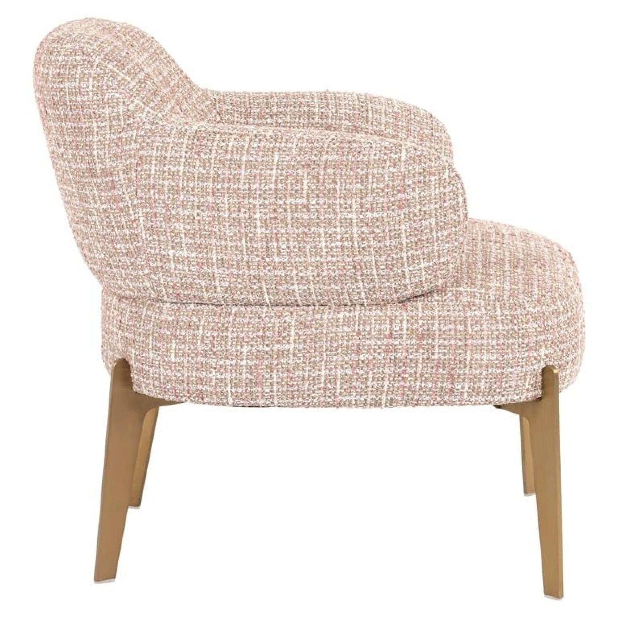 Product photograph of Venus Pink Fabric Accent Chair With Gold Legs from Choice Furniture Superstore.