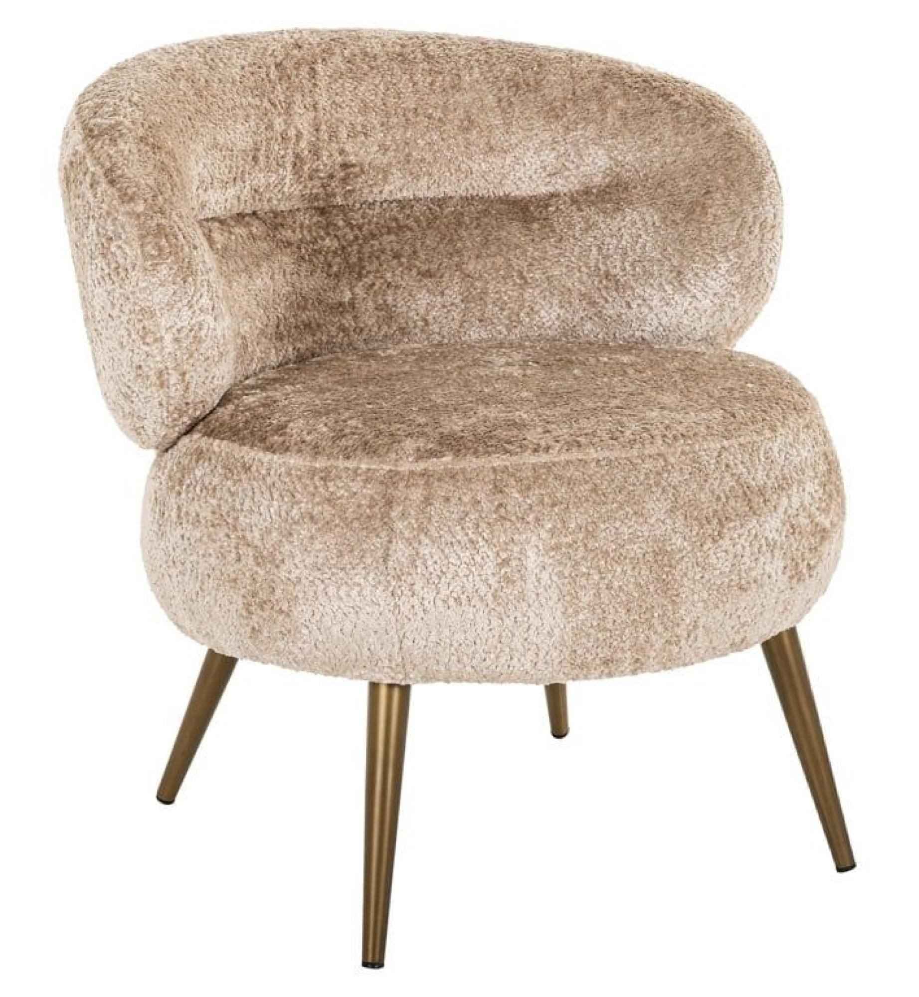 Product photograph of Sabor Natural Fabric Accent Chair With Gold Legs from Choice Furniture Superstore.