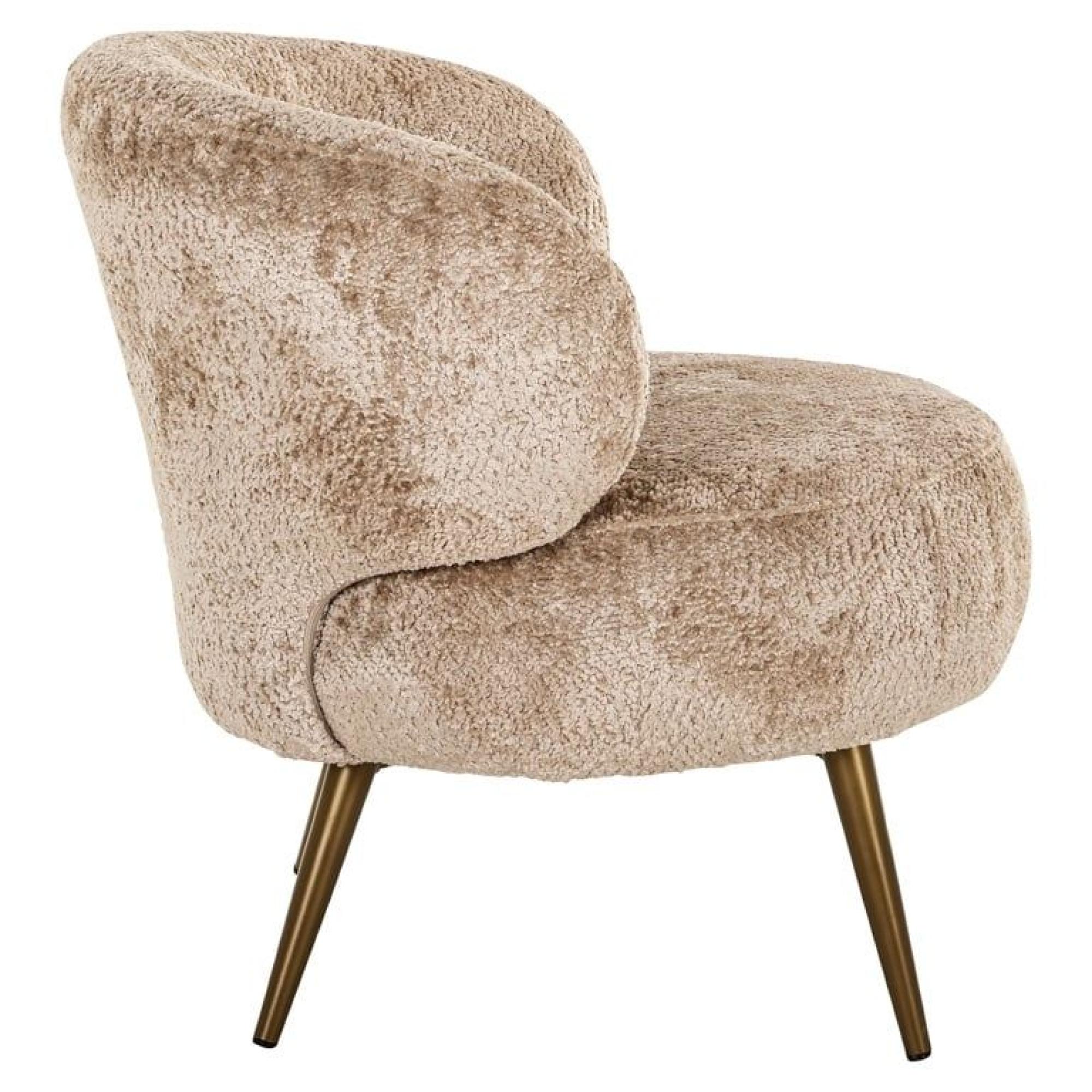 Product photograph of Sabor Natural Fabric Accent Chair With Gold Legs from Choice Furniture Superstore.