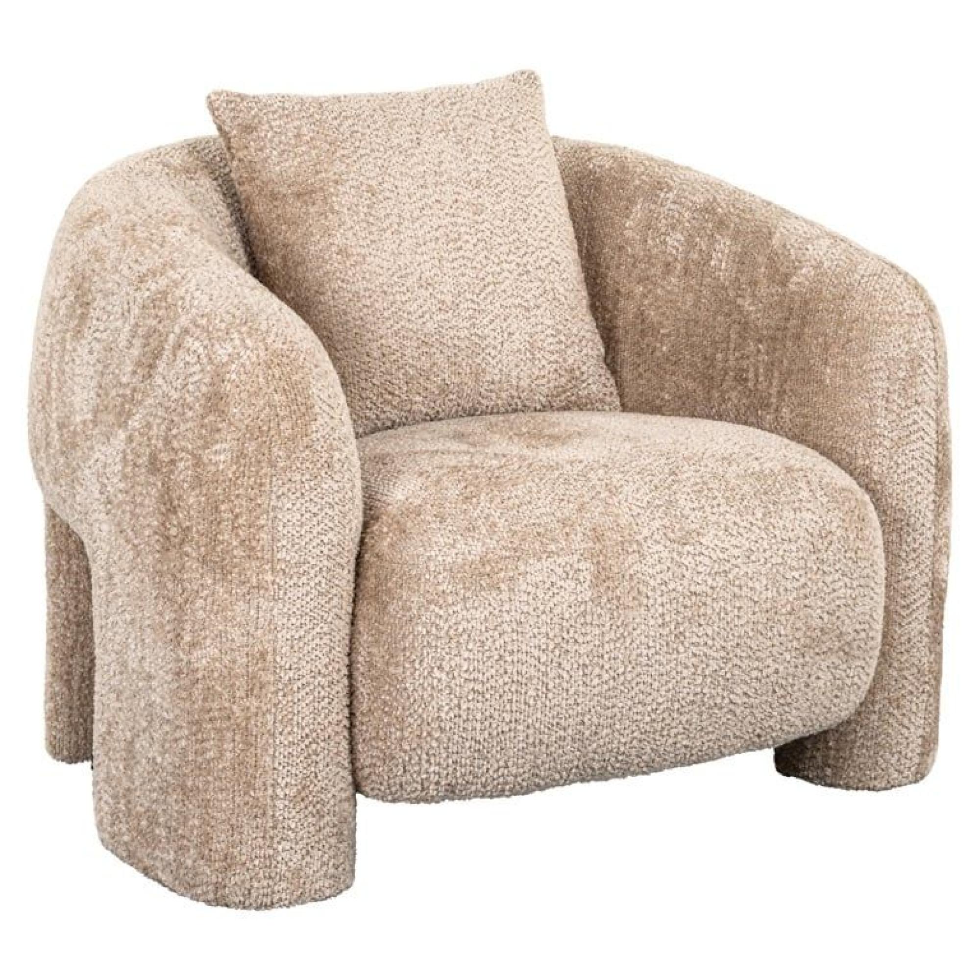 Product photograph of Milania Beige Fabric Accent Chair from Choice Furniture Superstore.