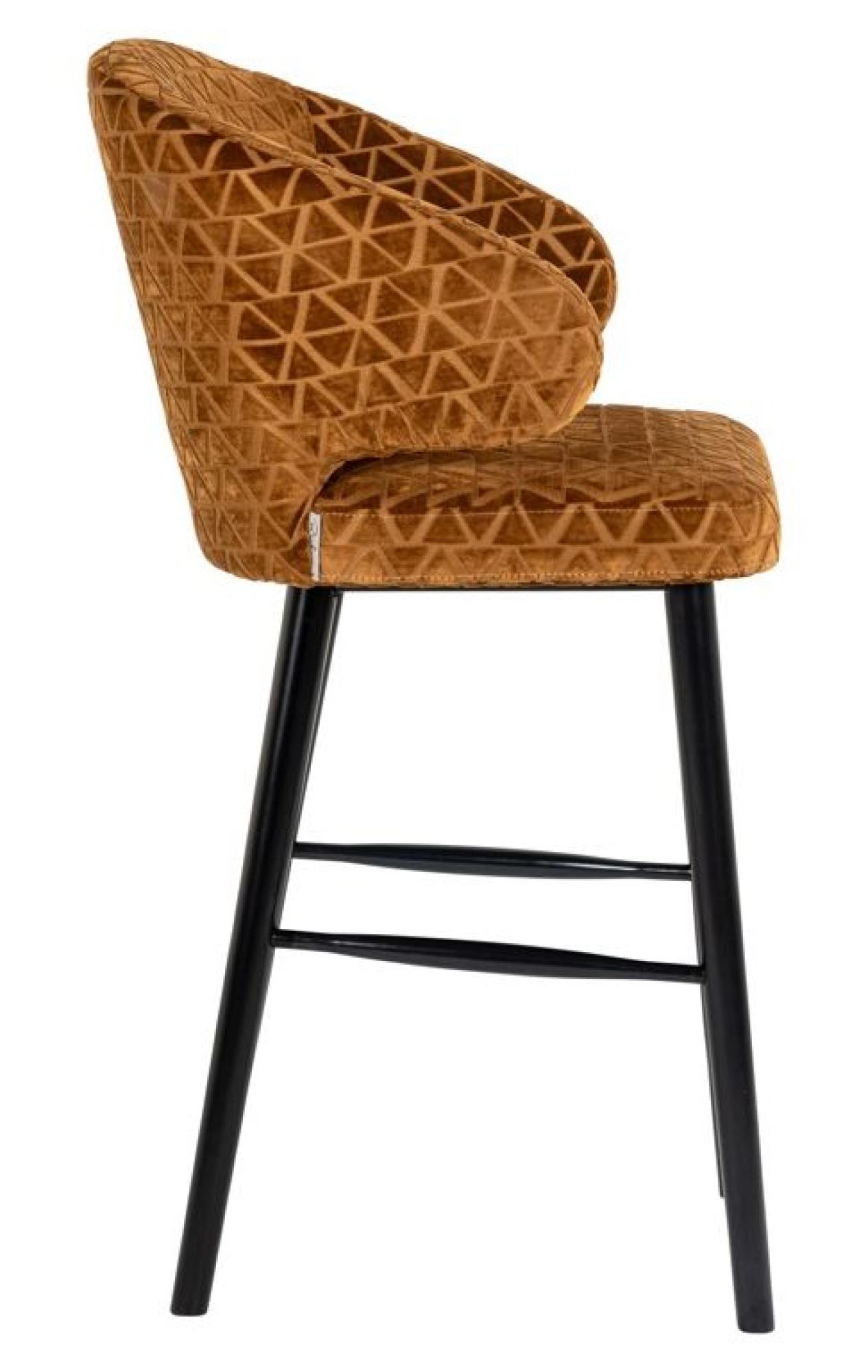 Product photograph of Indigo Gold Fabric Barstool With Back from Choice Furniture Superstore.