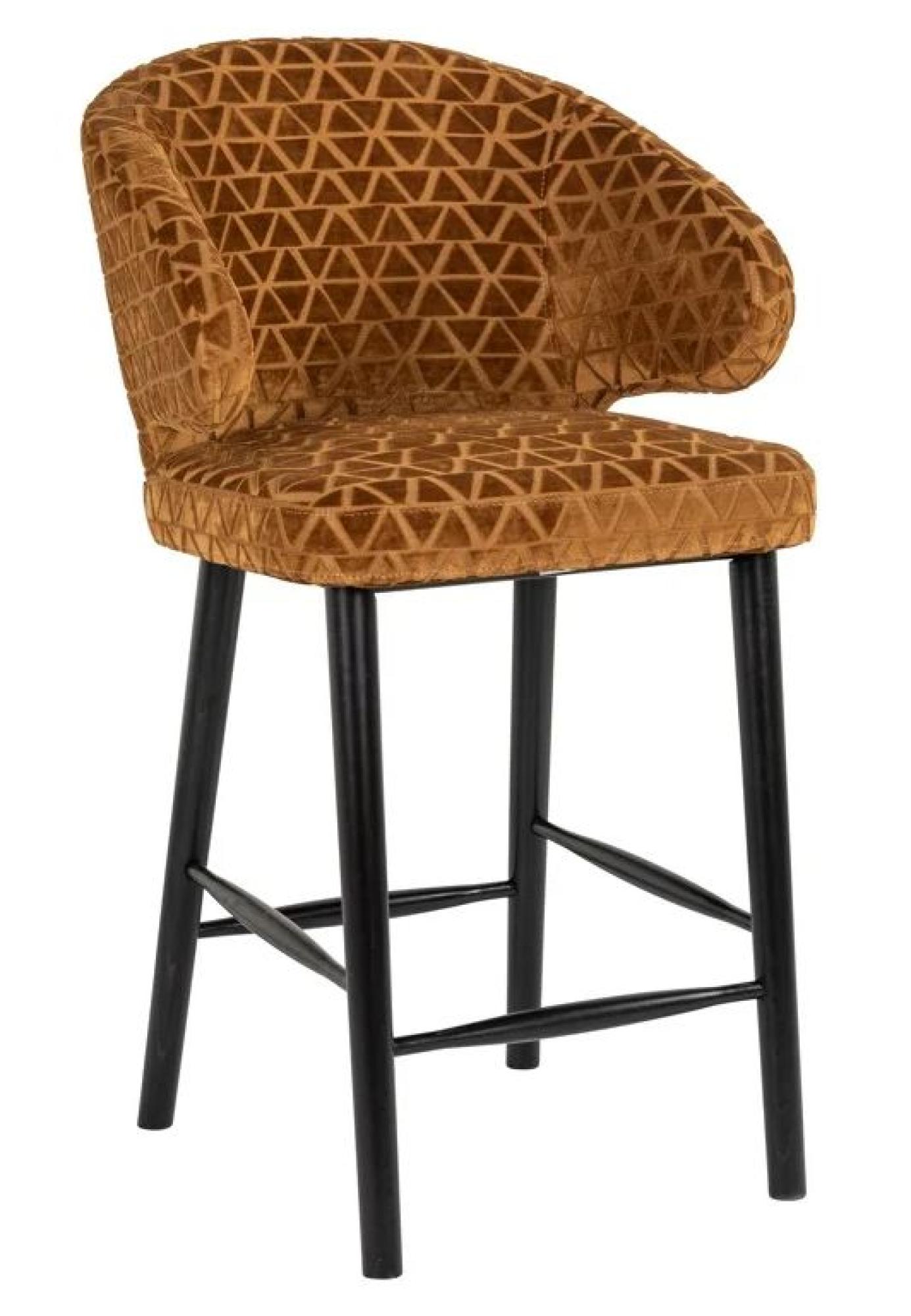 Product photograph of Indigo Gold Fabric Counter Stool With Back from Choice Furniture Superstore.