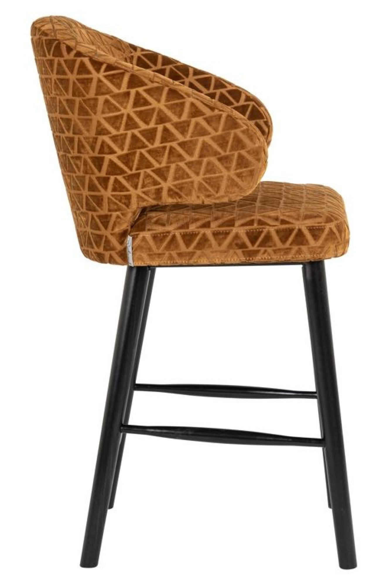 Product photograph of Indigo Gold Fabric Counter Stool With Back from Choice Furniture Superstore.