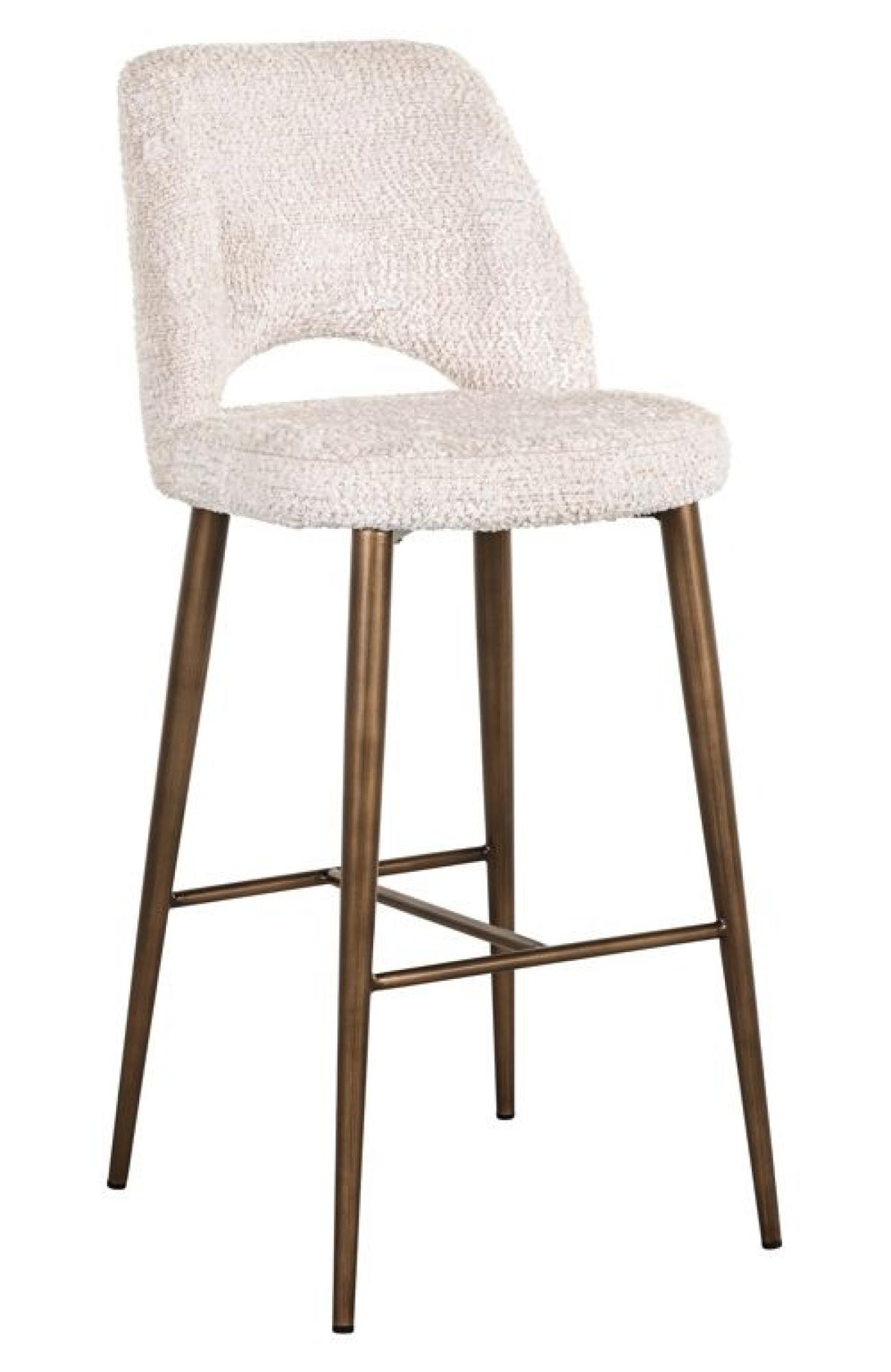 Product photograph of Delphine Cream Fabric Barstool With Back from Choice Furniture Superstore.