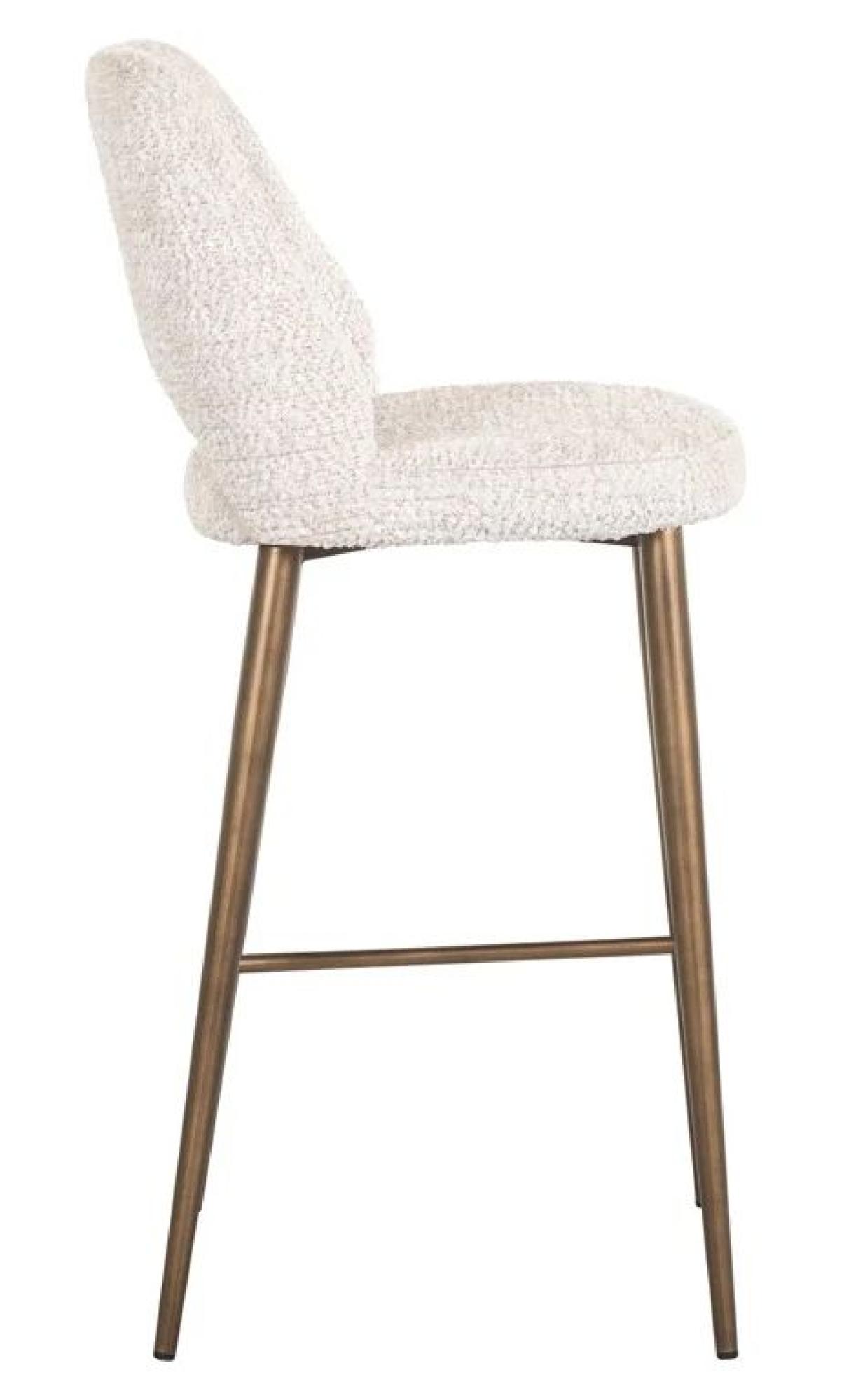 Product photograph of Delphine Cream Fabric Barstool With Back from Choice Furniture Superstore.