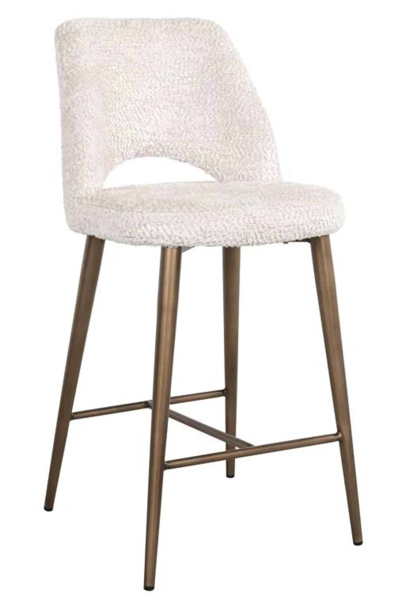 Product photograph of Delphine Cream Fabric Counter Stool With Back from Choice Furniture Superstore.