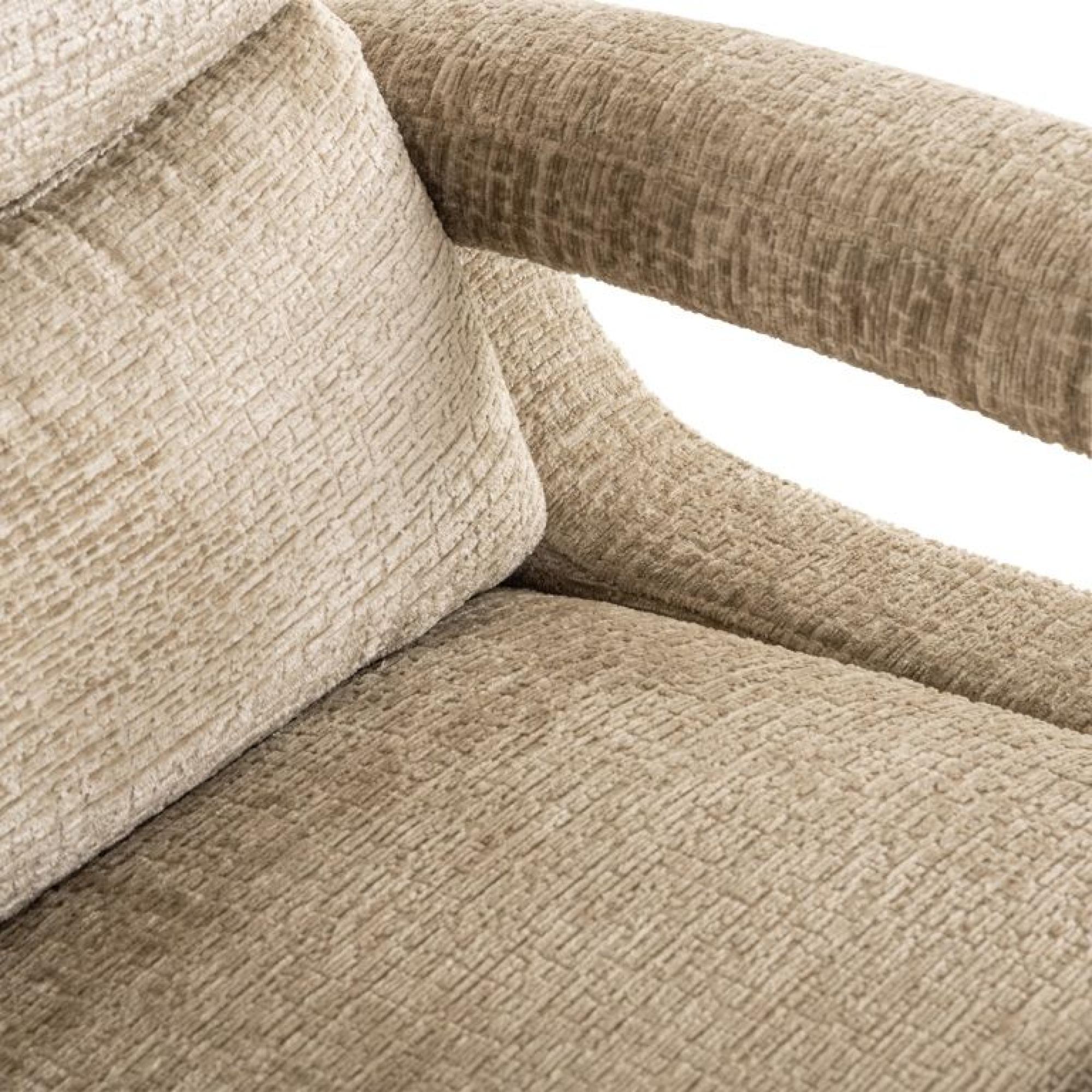 Product photograph of Denvi Sand Chenille Fabric Swivel Chair from Choice Furniture Superstore.