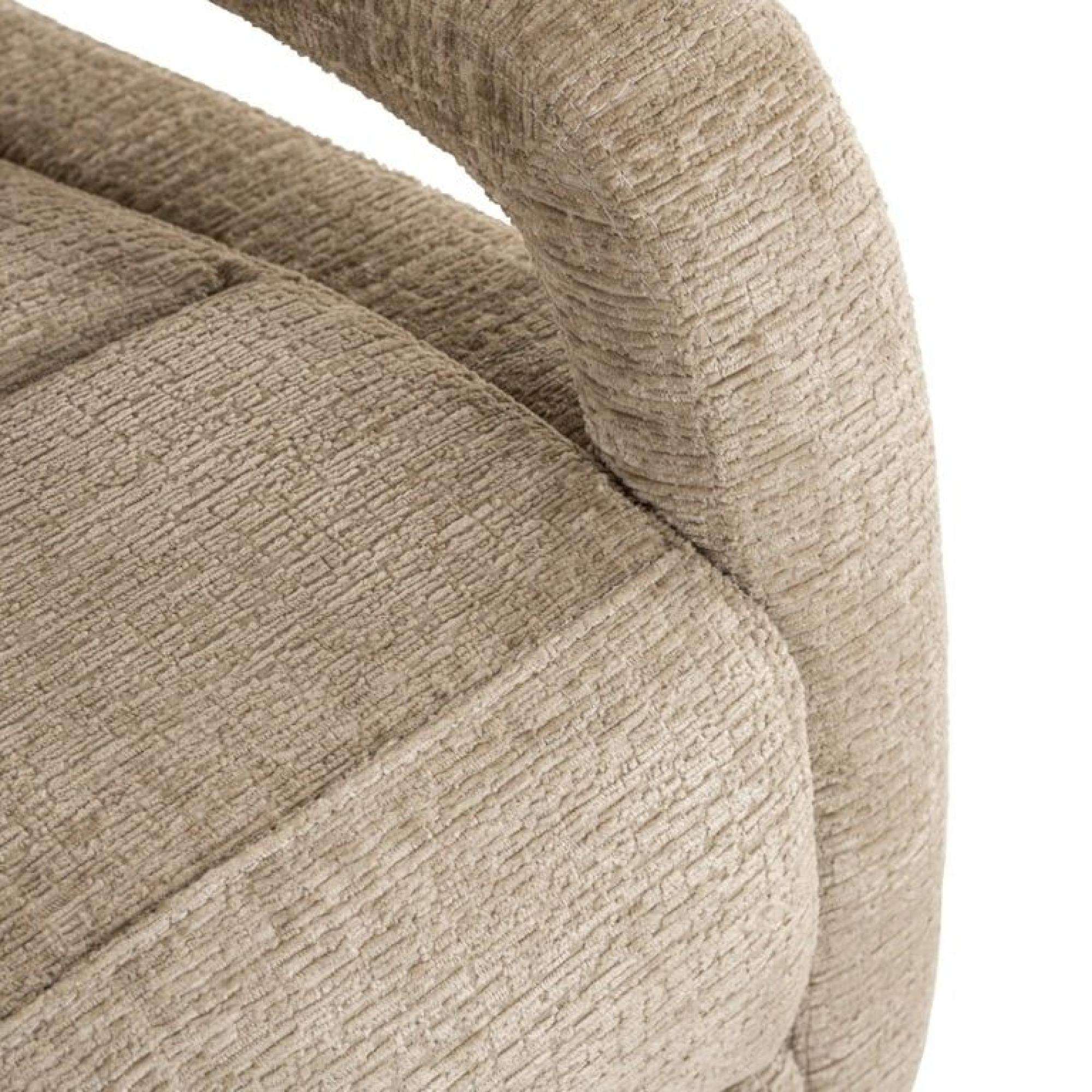 Product photograph of Denvi Sand Chenille Fabric Swivel Chair from Choice Furniture Superstore.