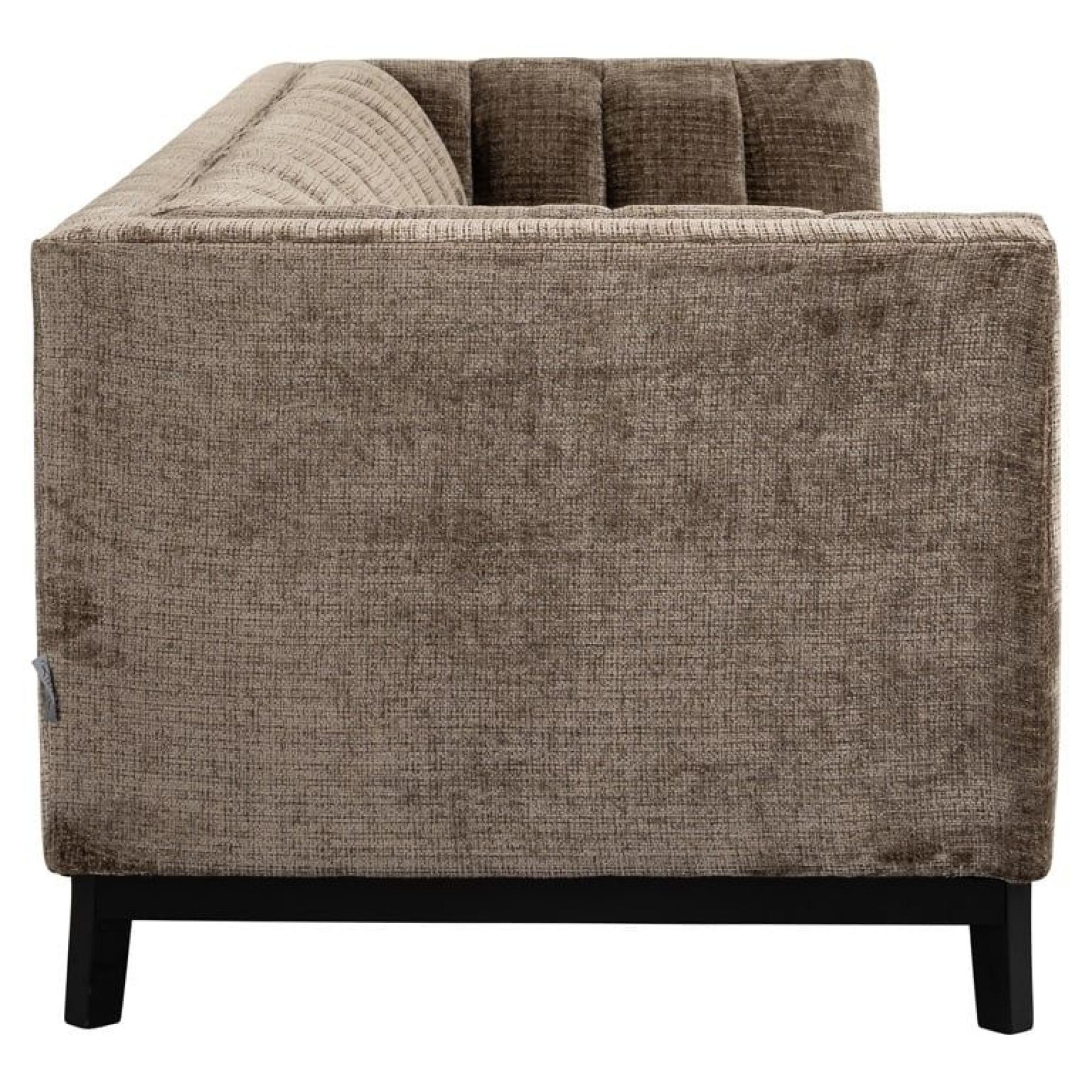 Product photograph of Beaudy Stone Chenille Fabric 3 Seater Sofa With Black Legs from Choice Furniture Superstore.