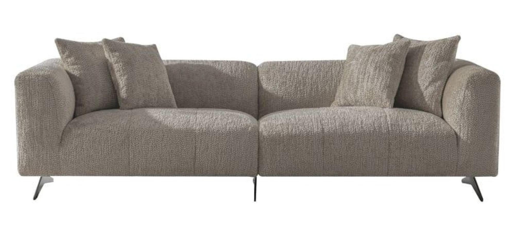 Product photograph of Hoxton Beige Fabric 3 Seater Sofa With Black Legs from Choice Furniture Superstore.