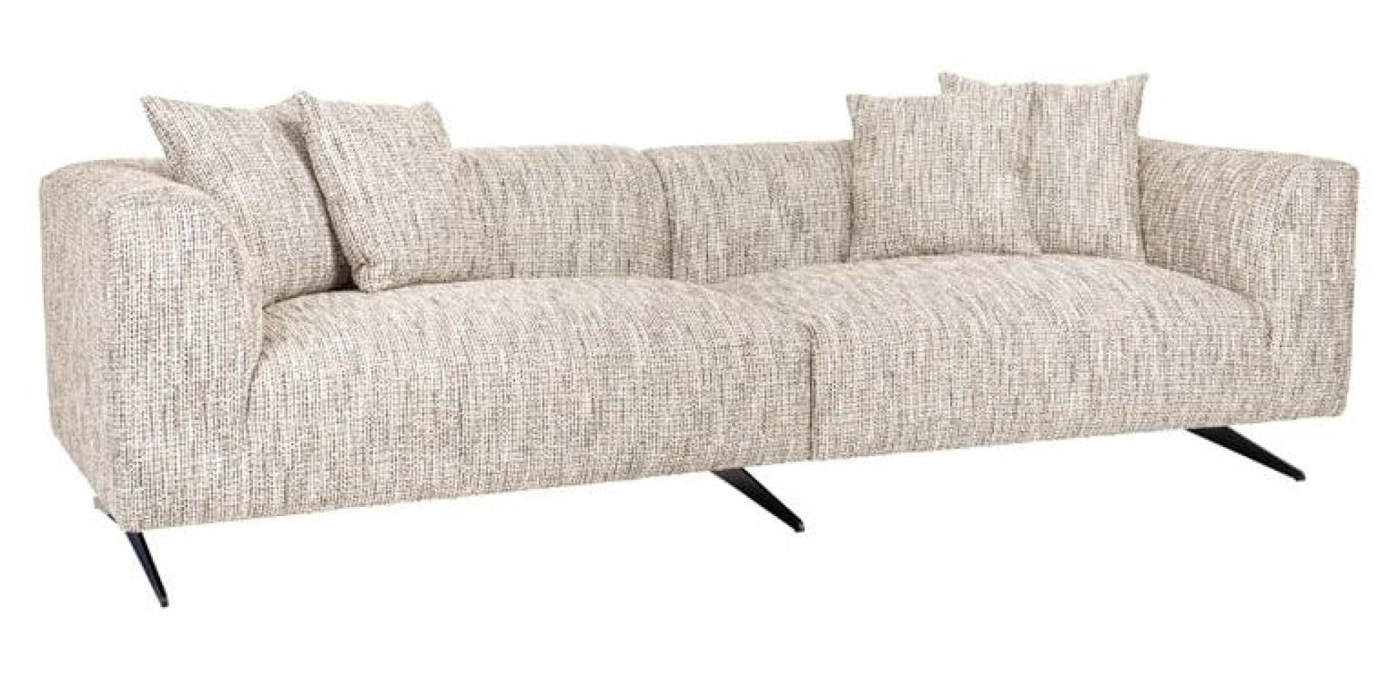 Product photograph of Hoxton Natural Fabric 3 Seater Sofa With Black Legs from Choice Furniture Superstore.