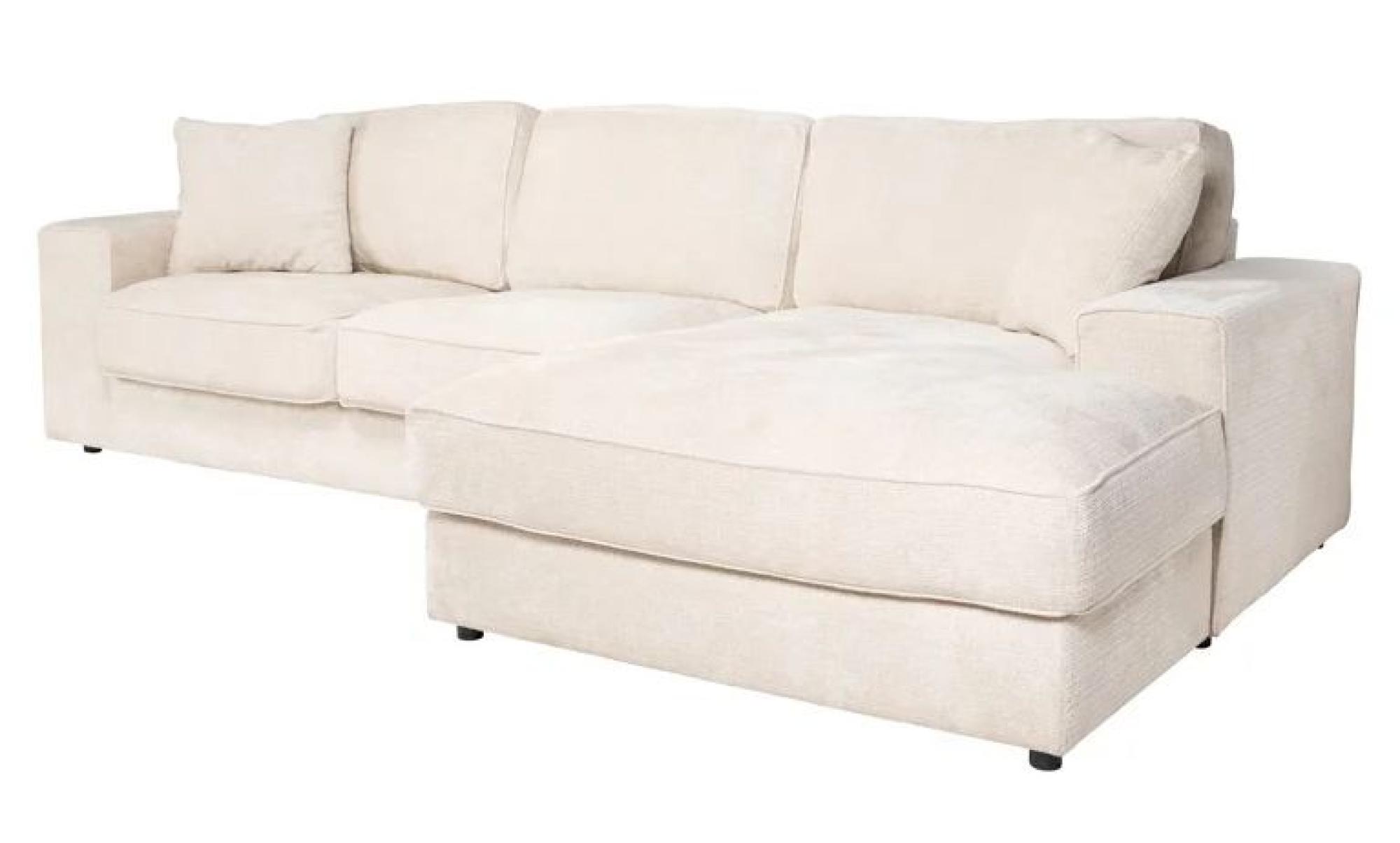 Product photograph of Santos Beige Fabric Corner Sofa - Rhf from Choice Furniture Superstore.