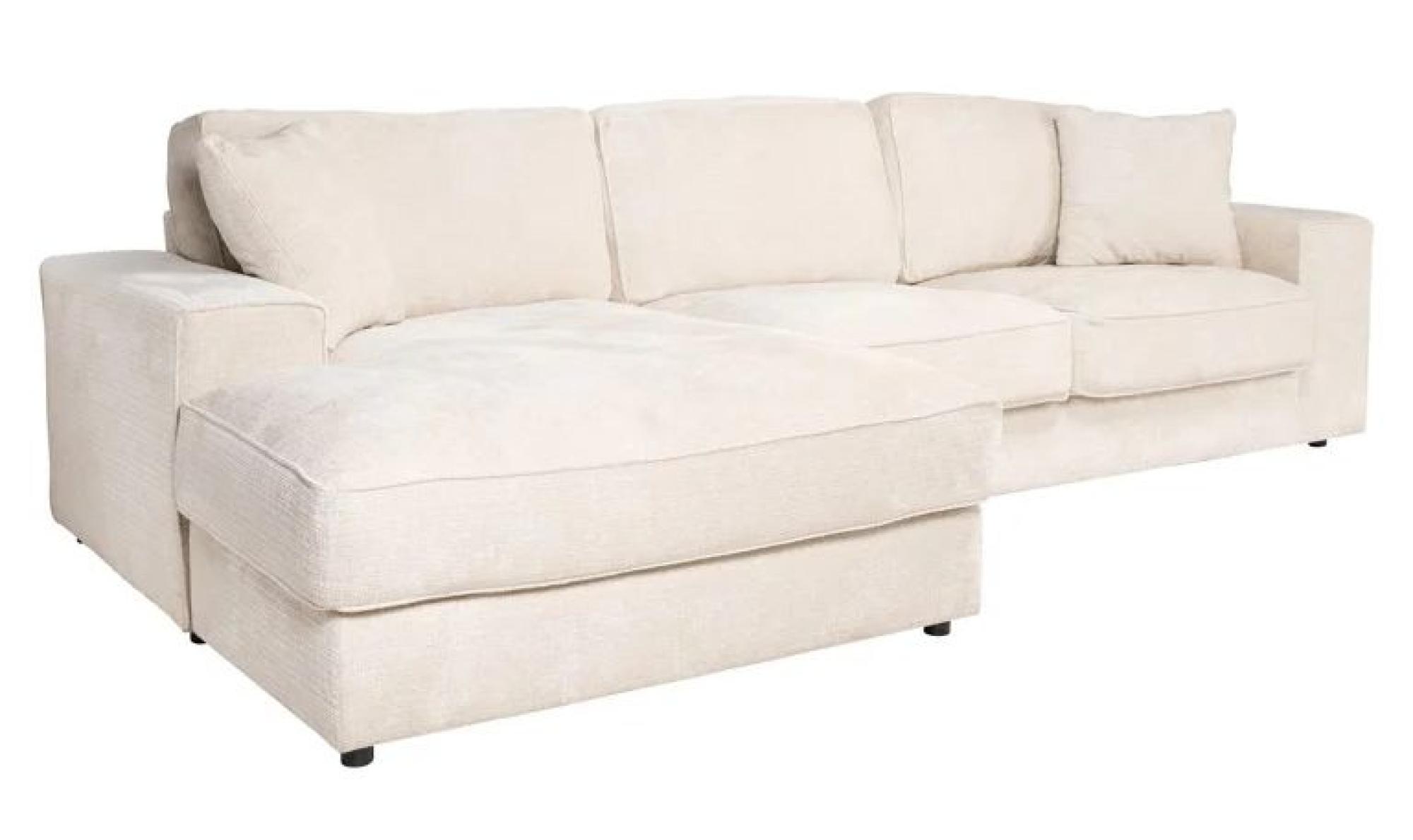 Product photograph of Santos Beige Fabric Corner Sofa - Lhf from Choice Furniture Superstore.