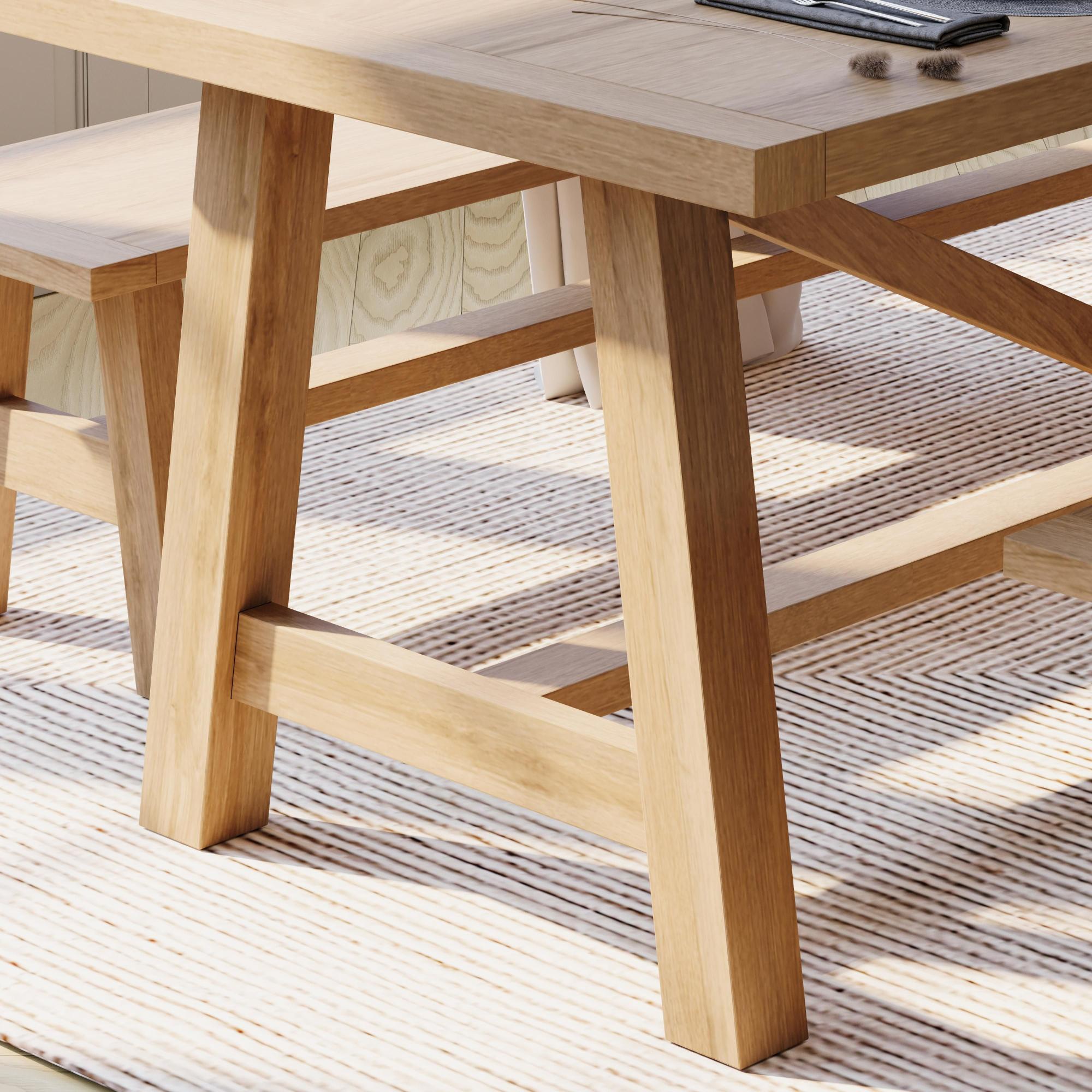 Product photograph of Colton Solid Oak 6 Seater Dining Table from Choice Furniture Superstore.